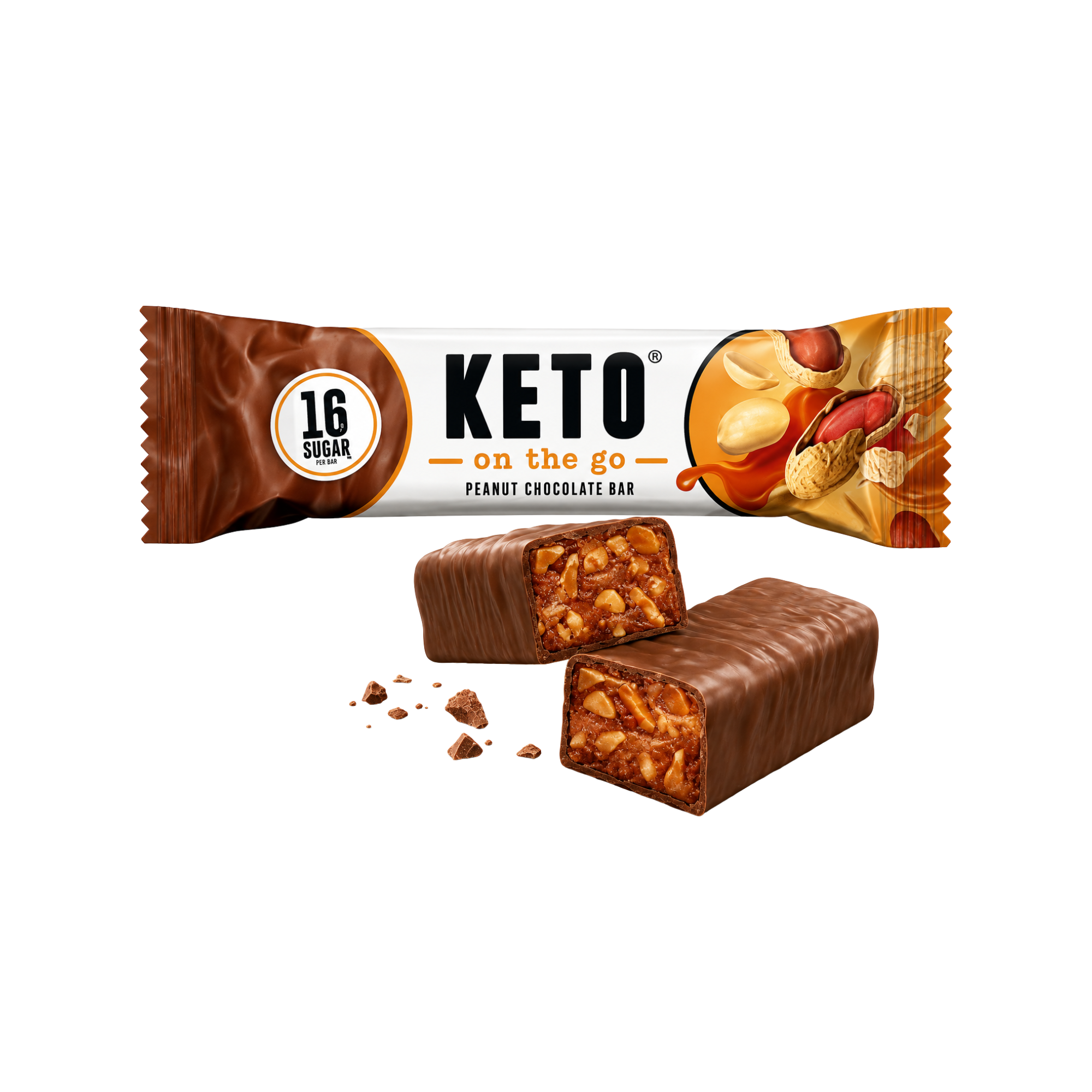 Keto Bar Peanut Chocolate 3er Pack - 90g