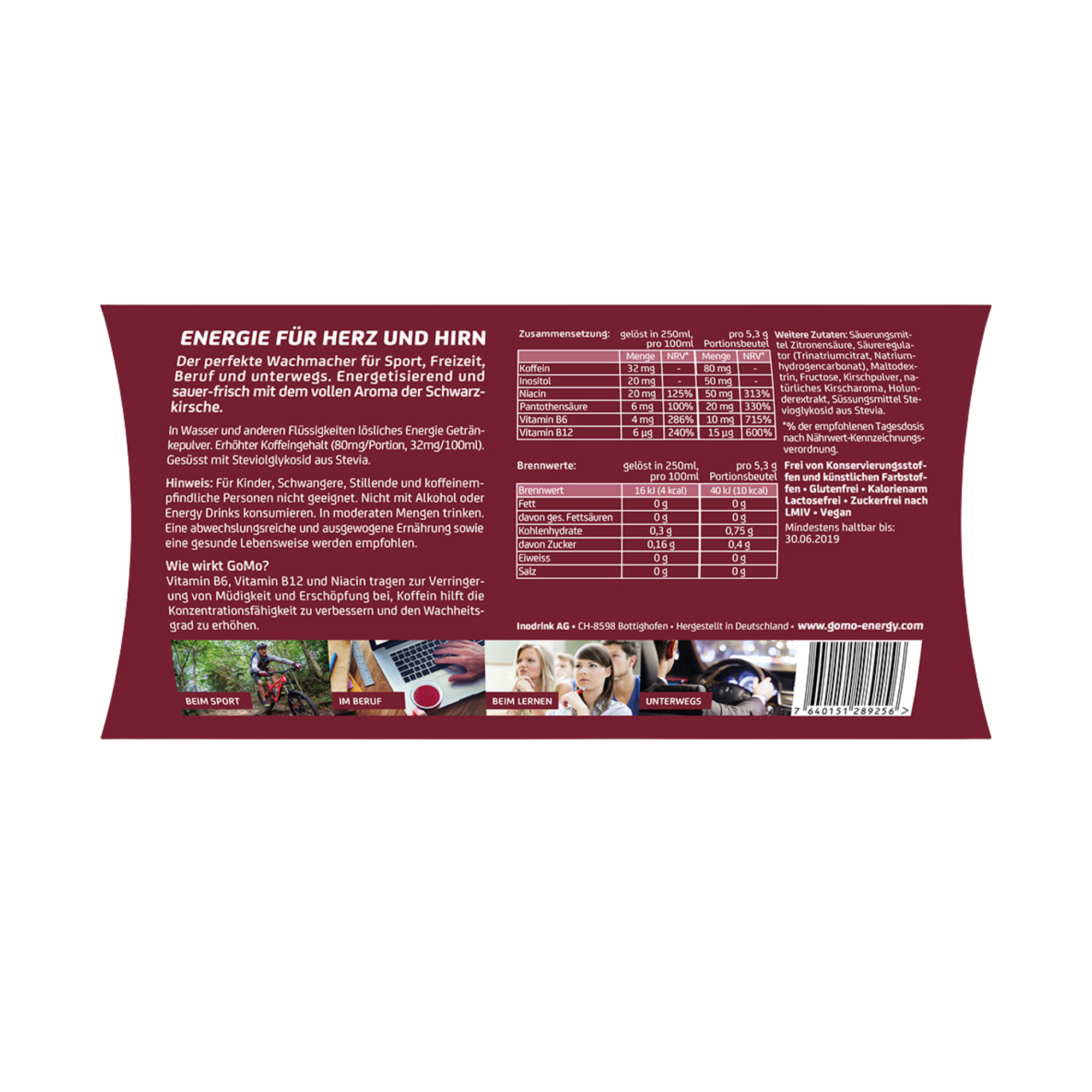 Energy Vitality Drink Sour Cherry - Sticks 30 Servings