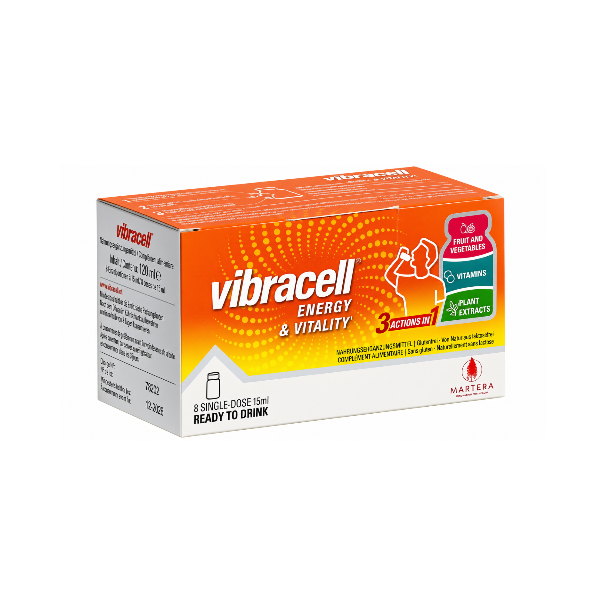 Multivitamin-Konzentrat Vibracell Shot 8 × 15ml