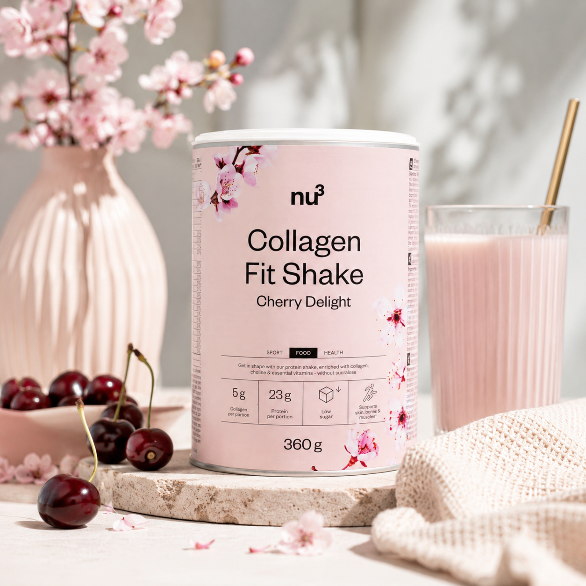 Collagen Fit Shake - Délice Cerise 360g