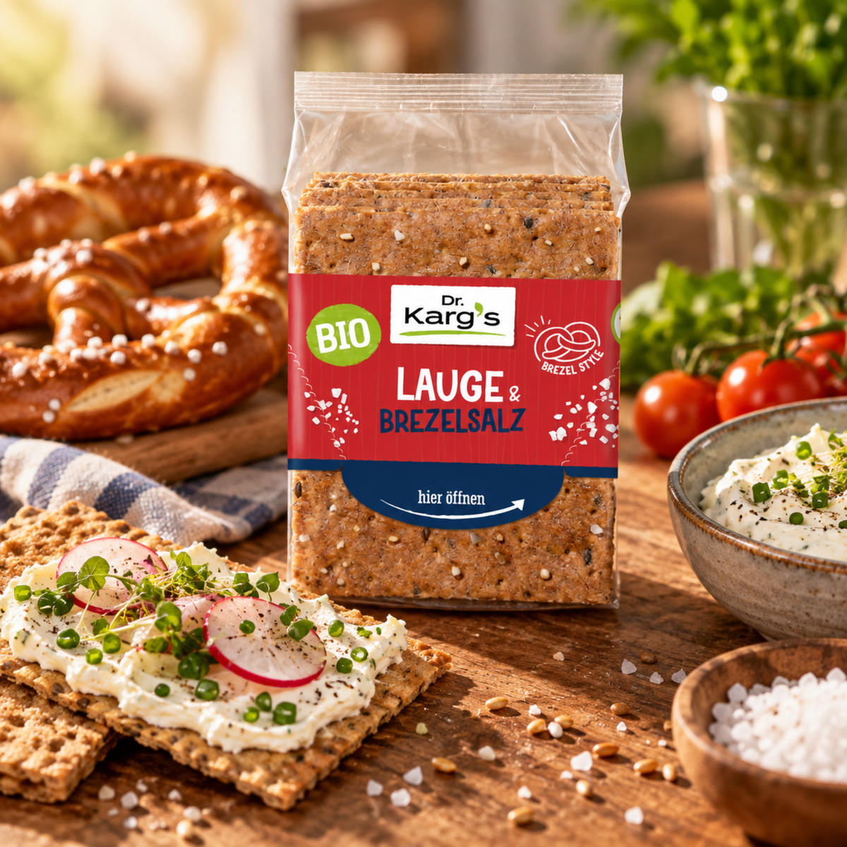 Knäckebrot Lauge & Brezelsalz Bio 200g