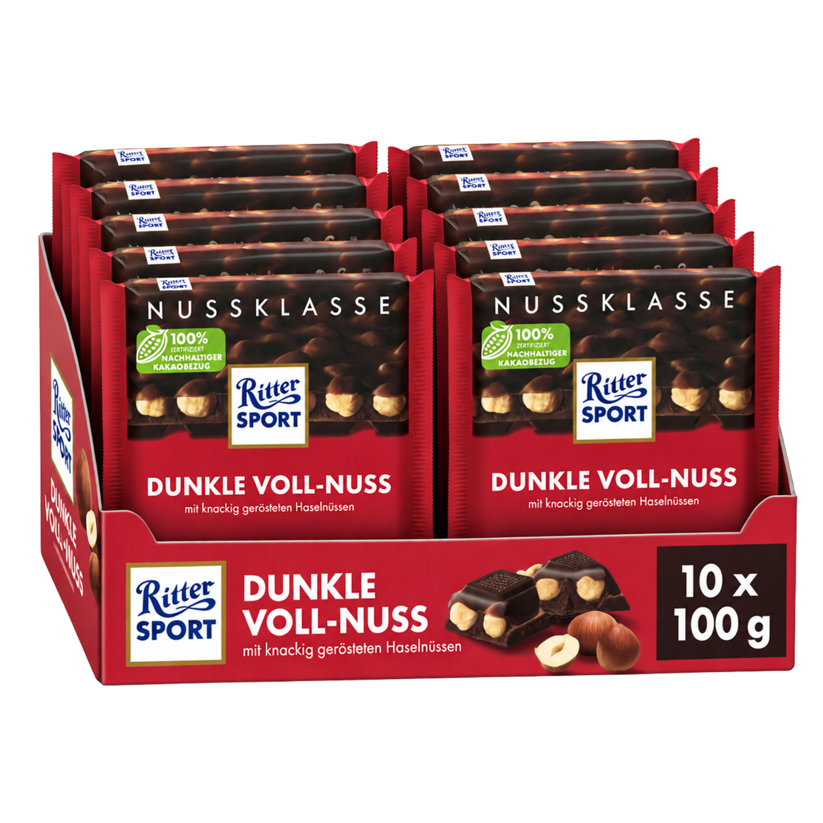 Ritter Sport - Dark Whole Hazelnuts 10 x 100g
