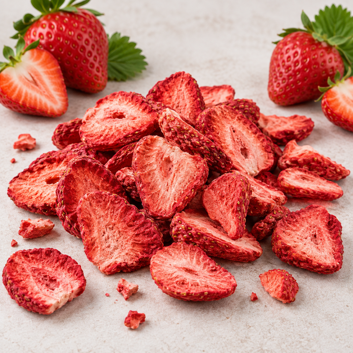 Tranches de fraises lyophilisées 15g