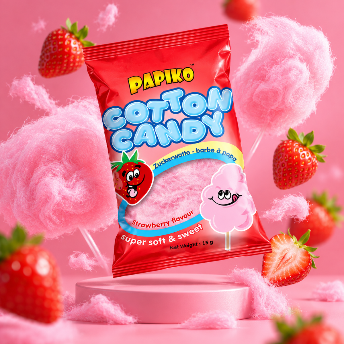 Zuckerwatte Erdbeere 15g