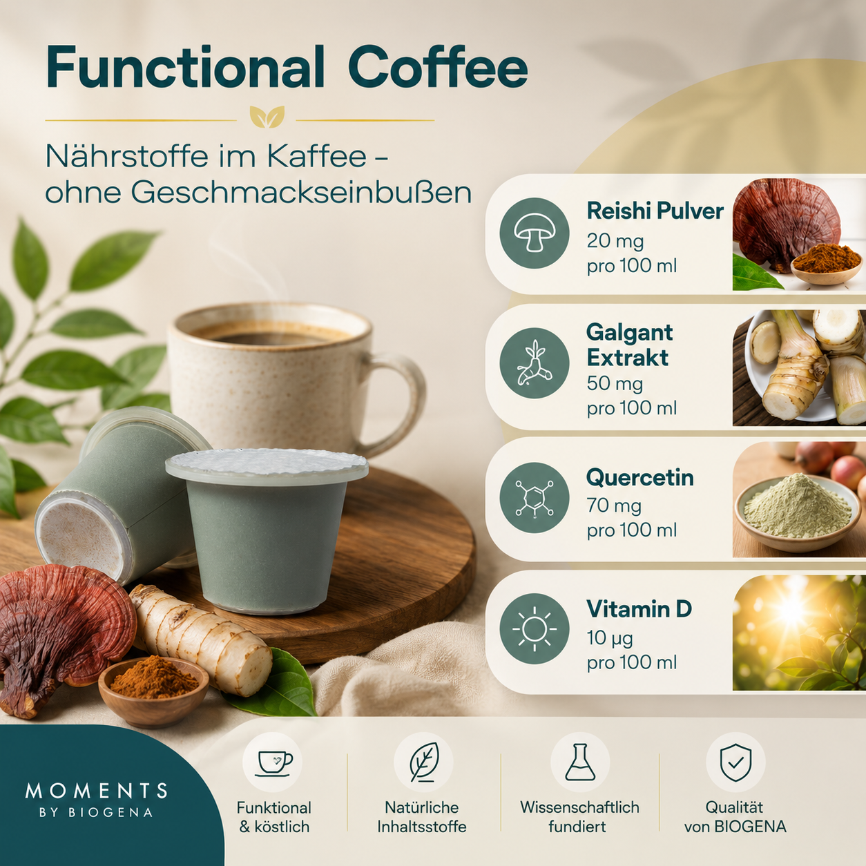 Kaffeekapseln Functional Coffee - Immunity Coffee 10 x 55g