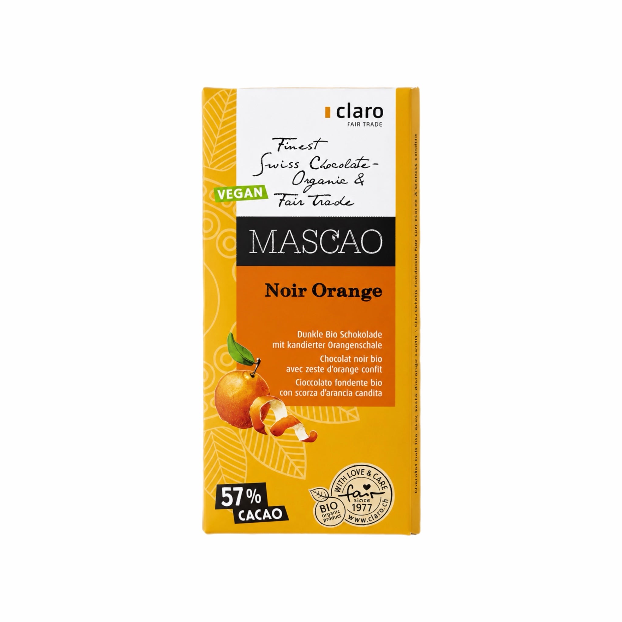 Schokolade Mascao Noir Orange Bio 100g