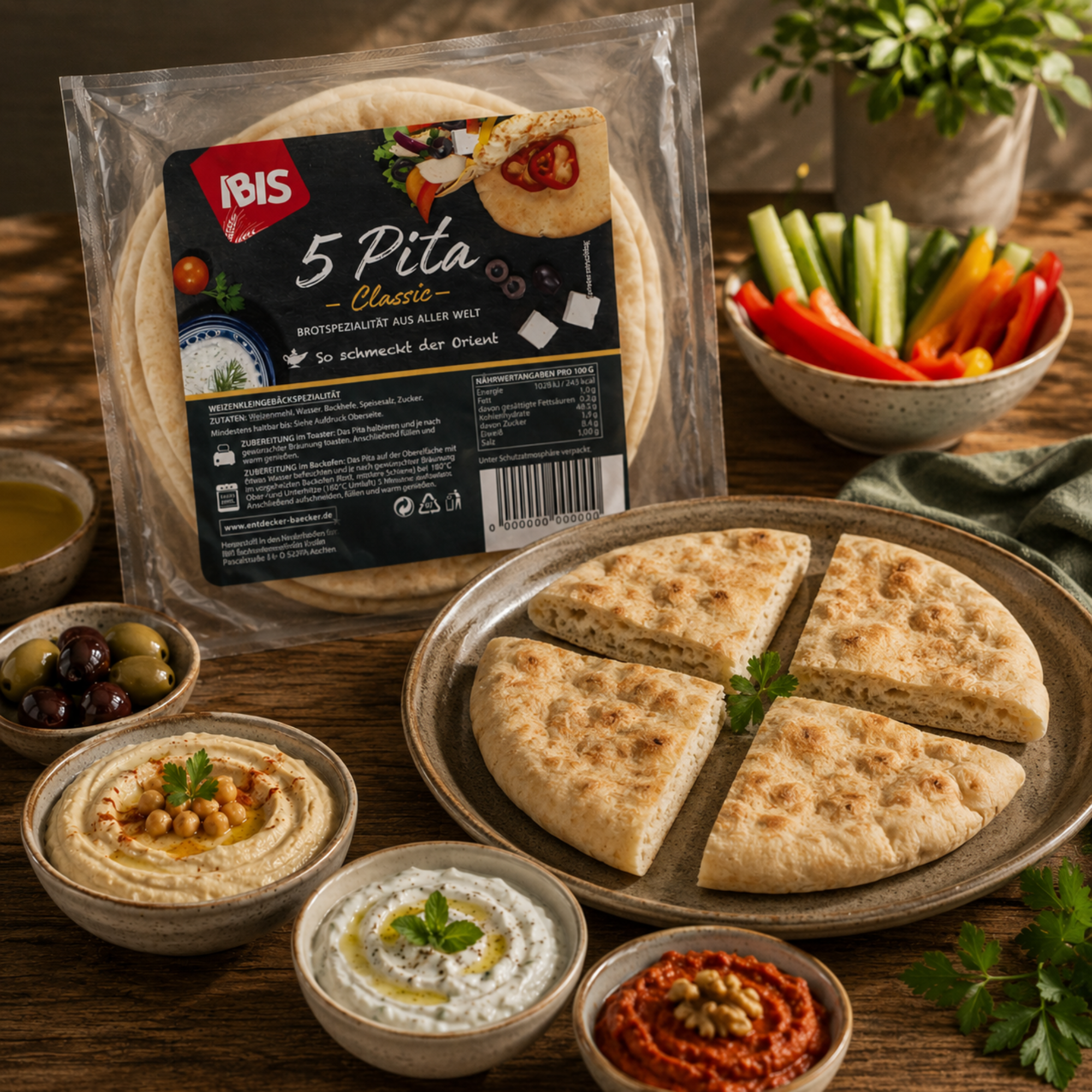 Pain pita, paquet de 5 - 400 g 