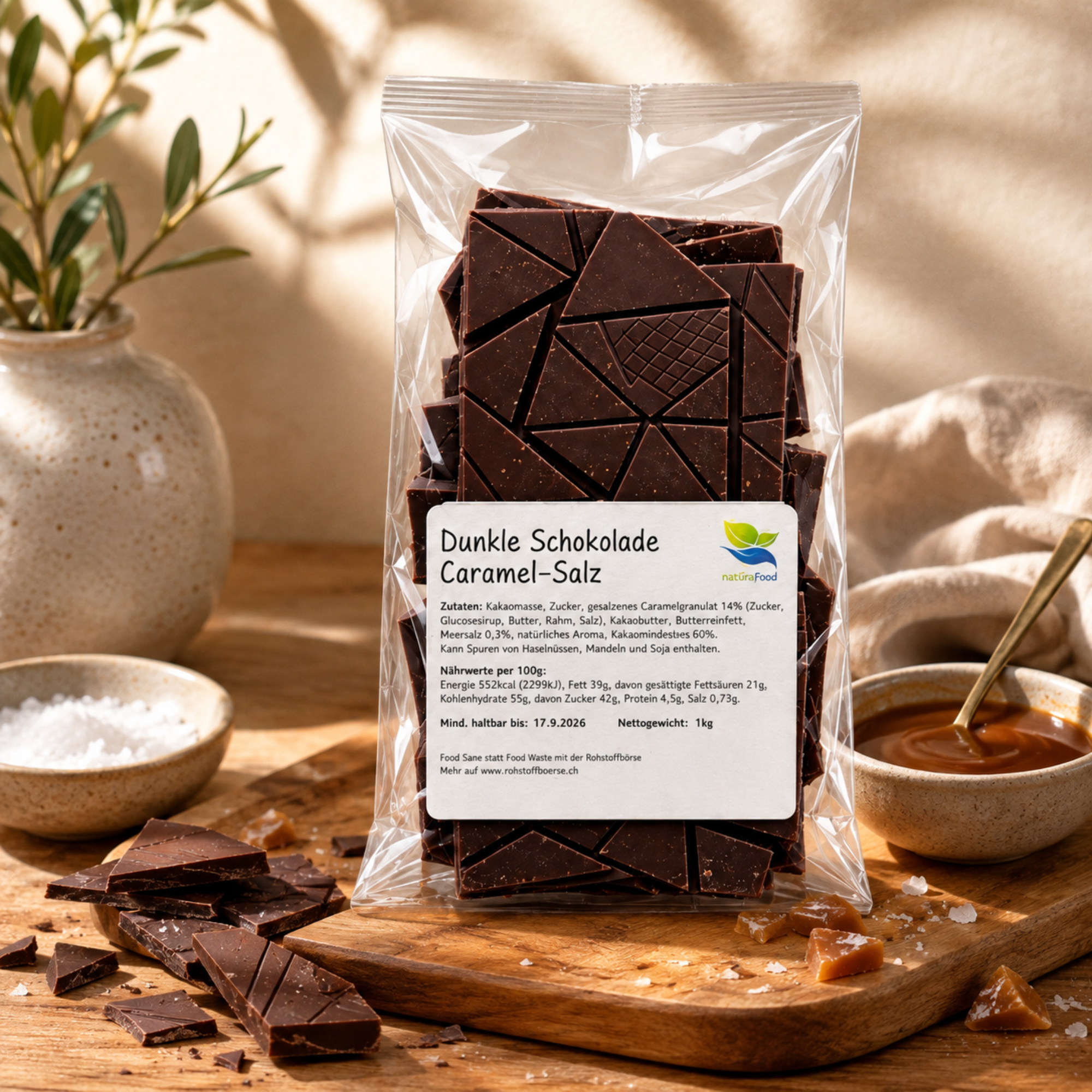 Dunkle Schokolade Bruch Caramel Salz 1kg