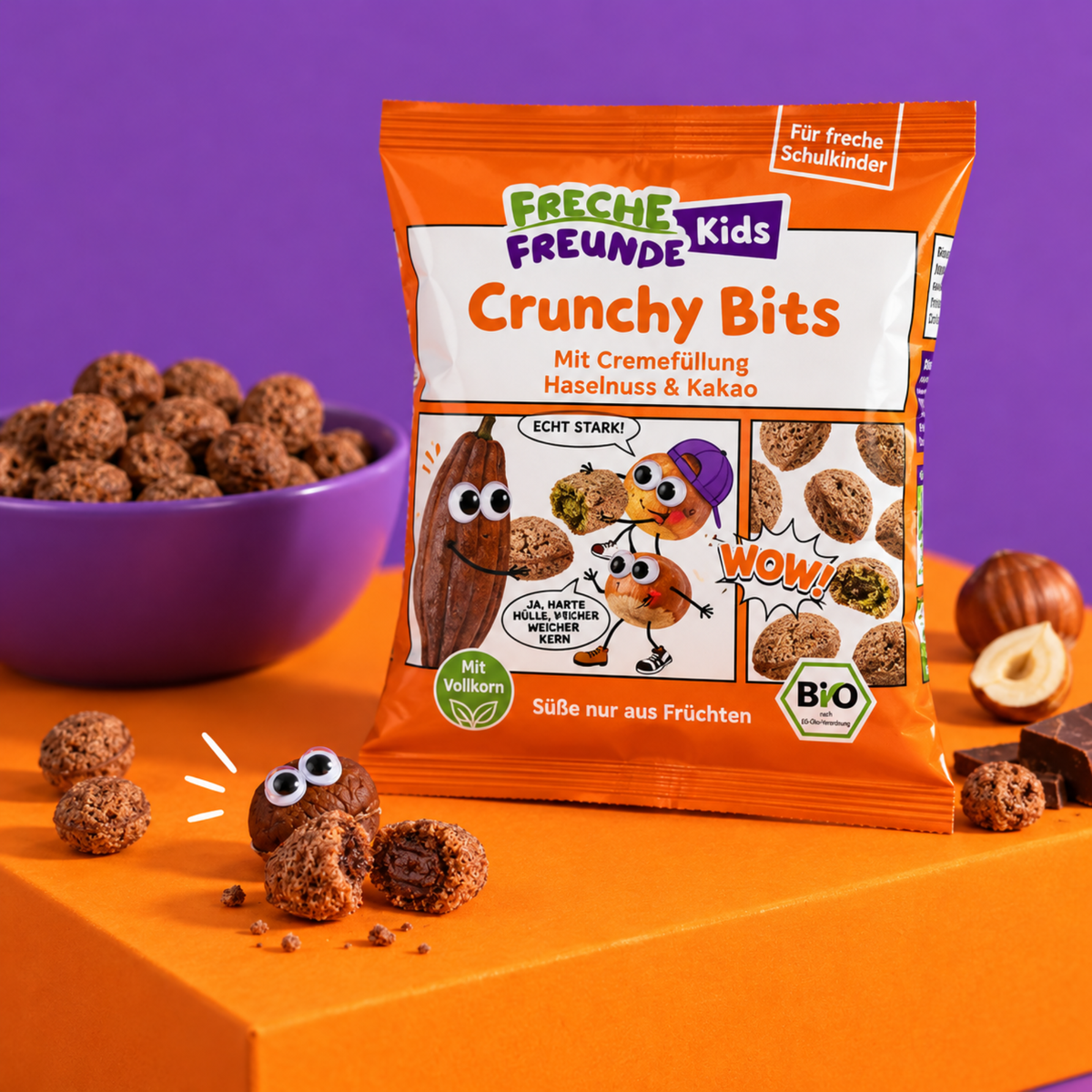 Crunchy Bits Haselnuss & Kakao Bio 30g