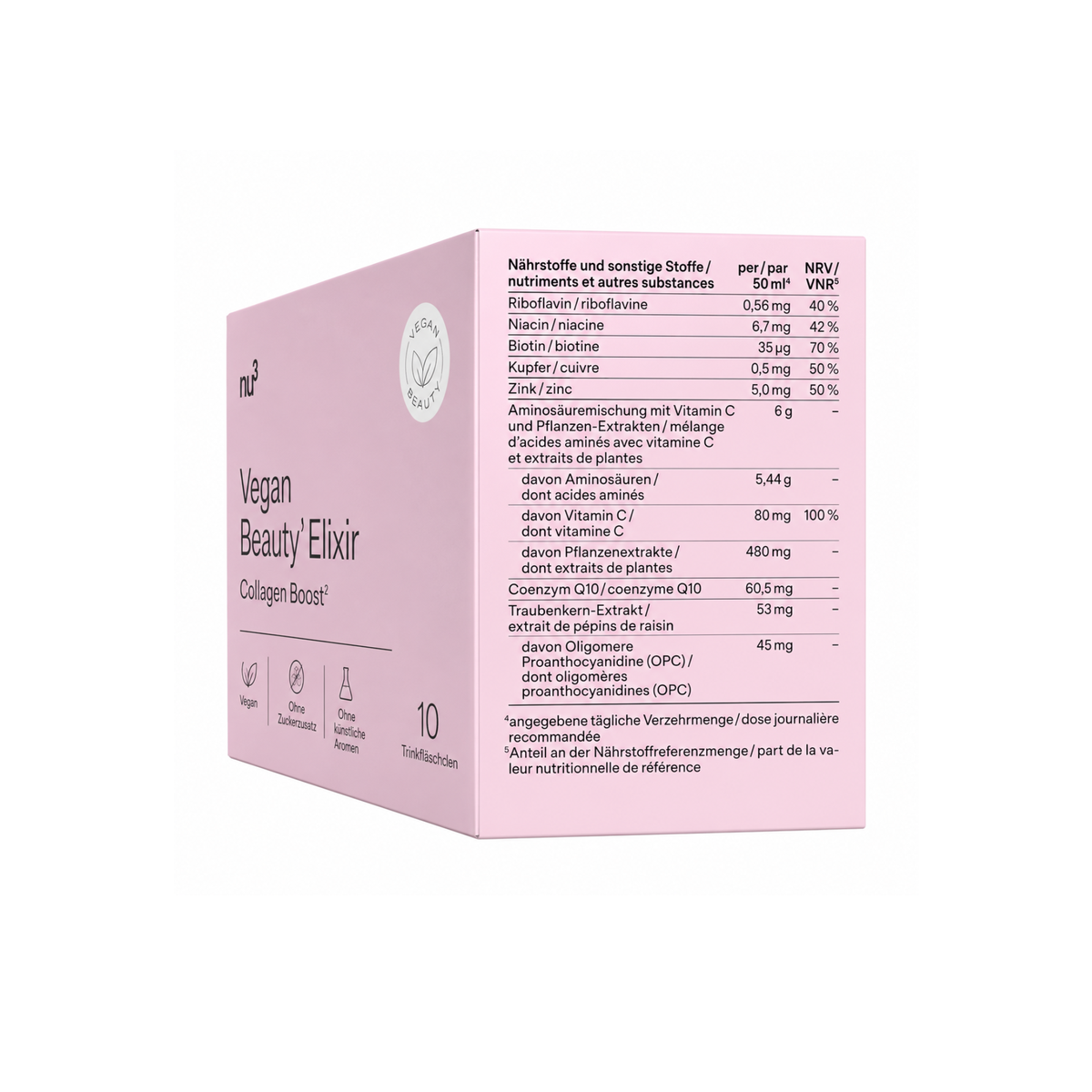 nu3 Beauty Elixir Collagen Boost Vegan 10 x 50 ml