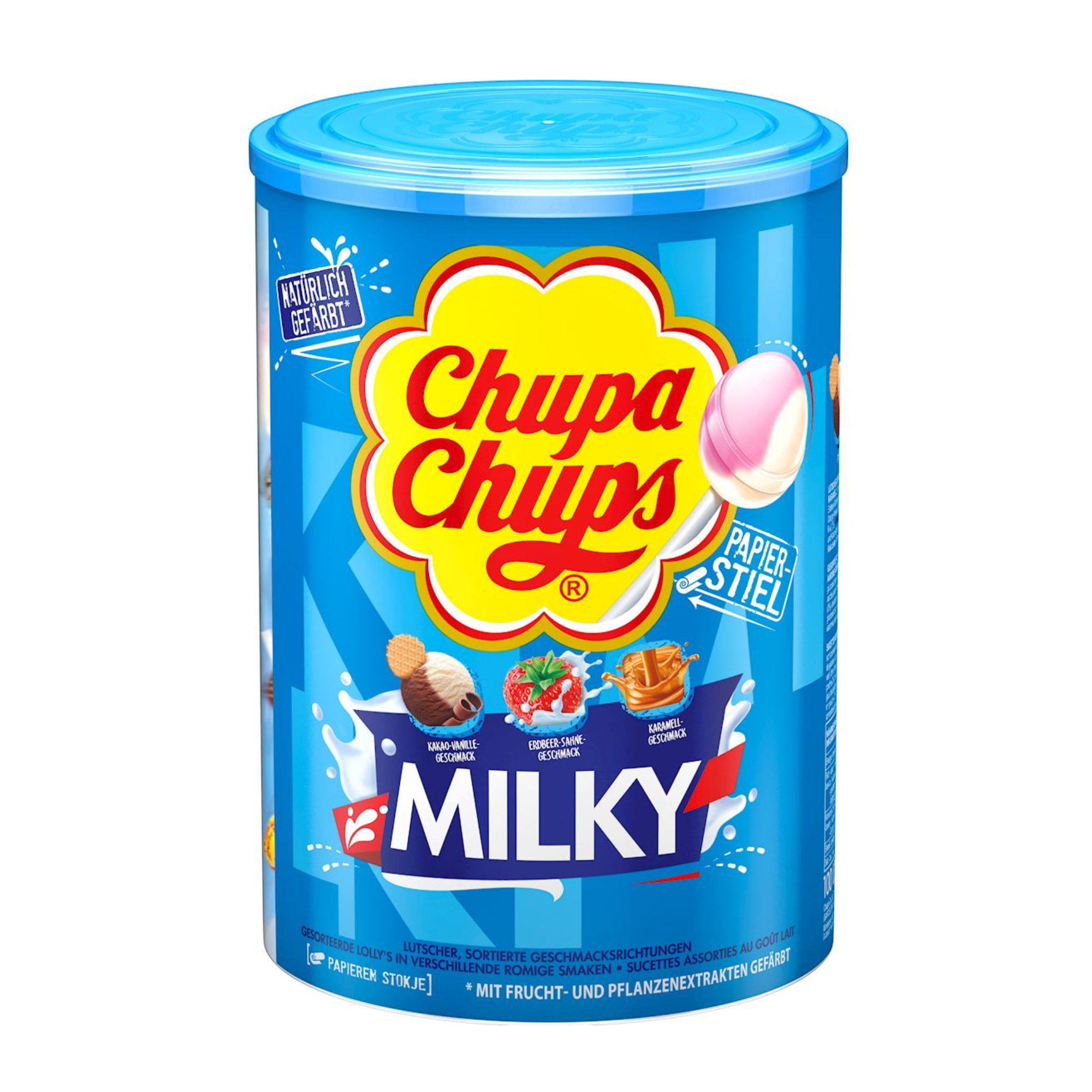 Chupa Chups Milky - 3 Aromen 100 Lollis - 1200g