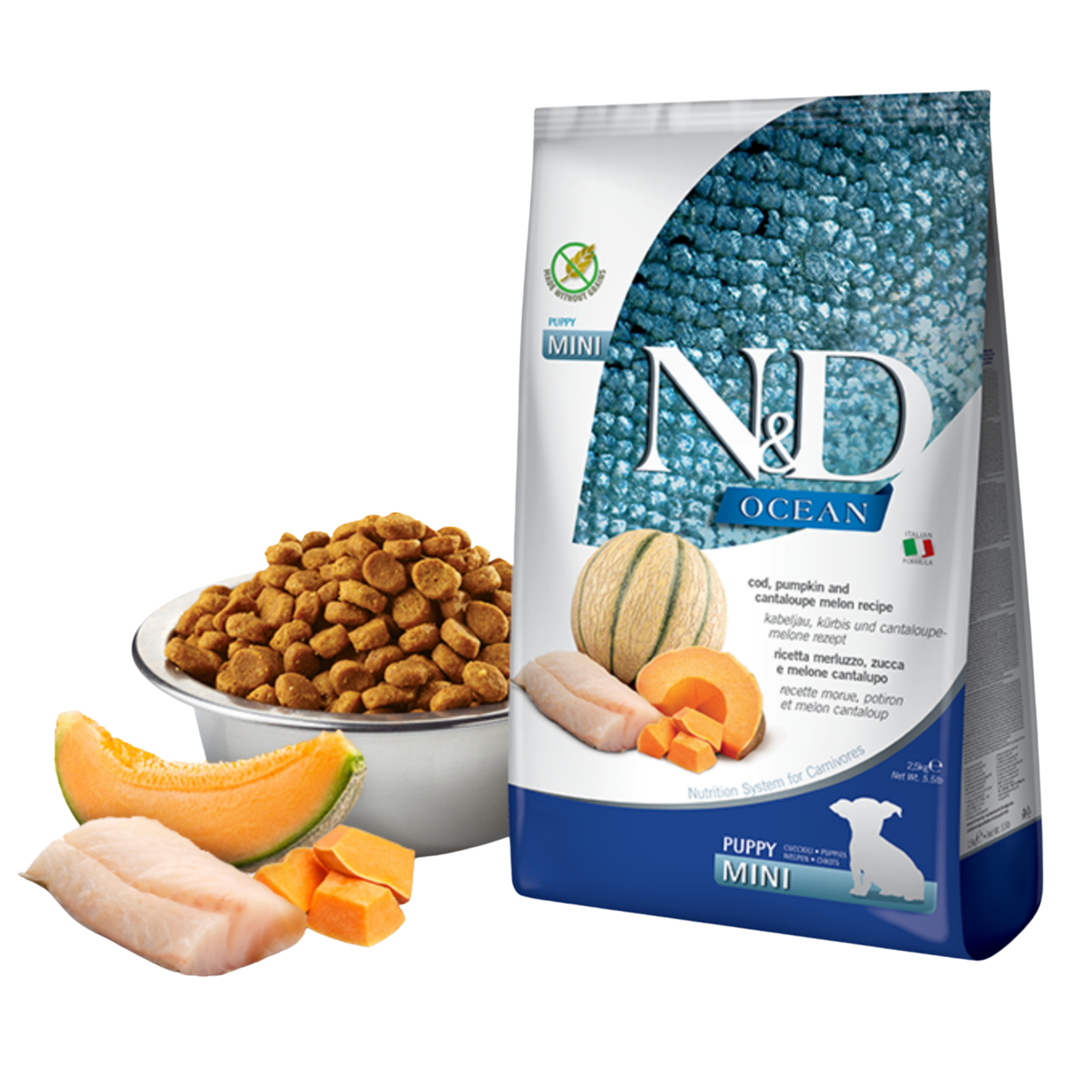 Hundefutter Puppy Mini mit Kabeljau, Kürbis & Melone 800g