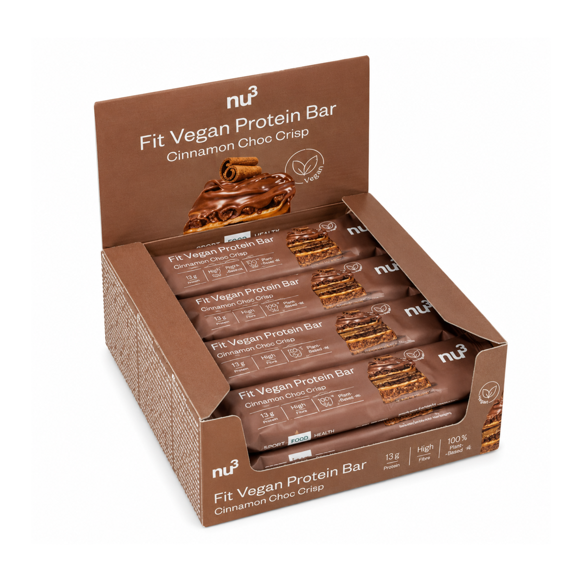 nu3 Fit Vegan Proteinriegel Zimt Schoko Crisp 12 x 50g