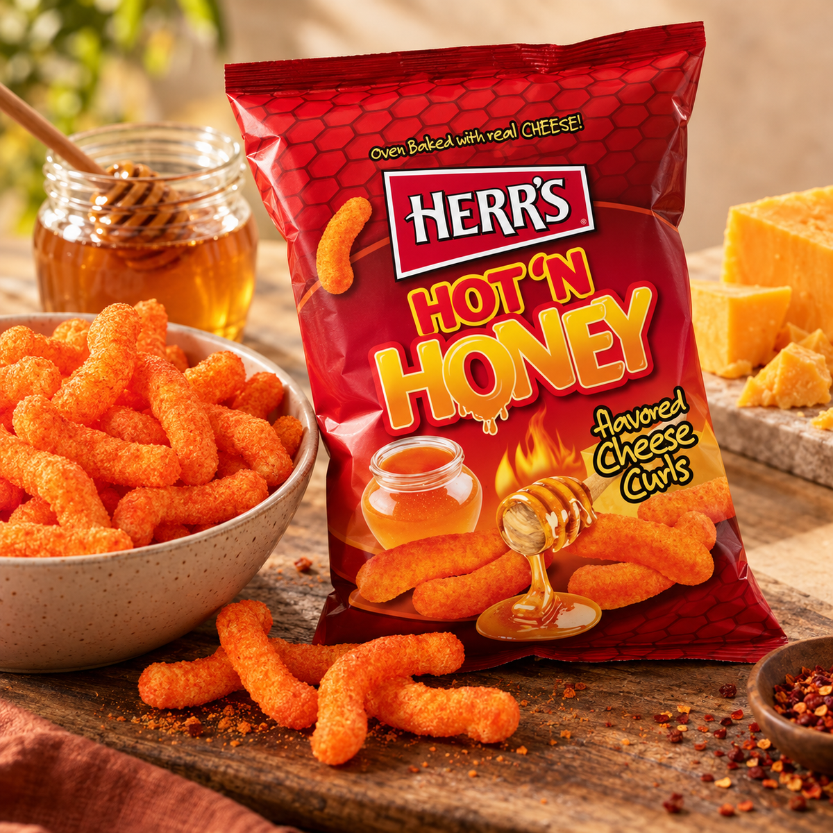 Honey Cheese Curls 113g