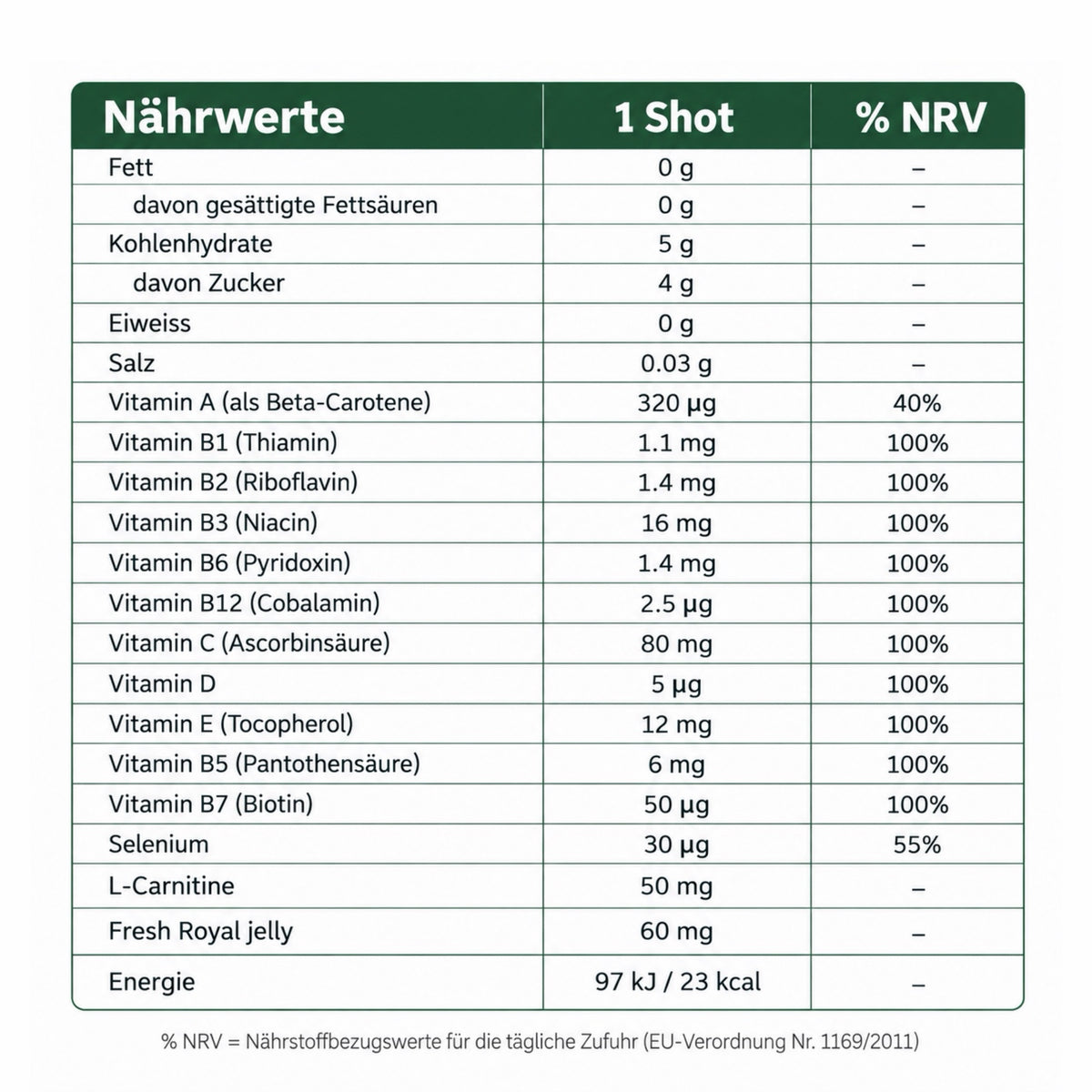 Multivitamin-Konzentrat Vibracell Shot 8 × 15ml