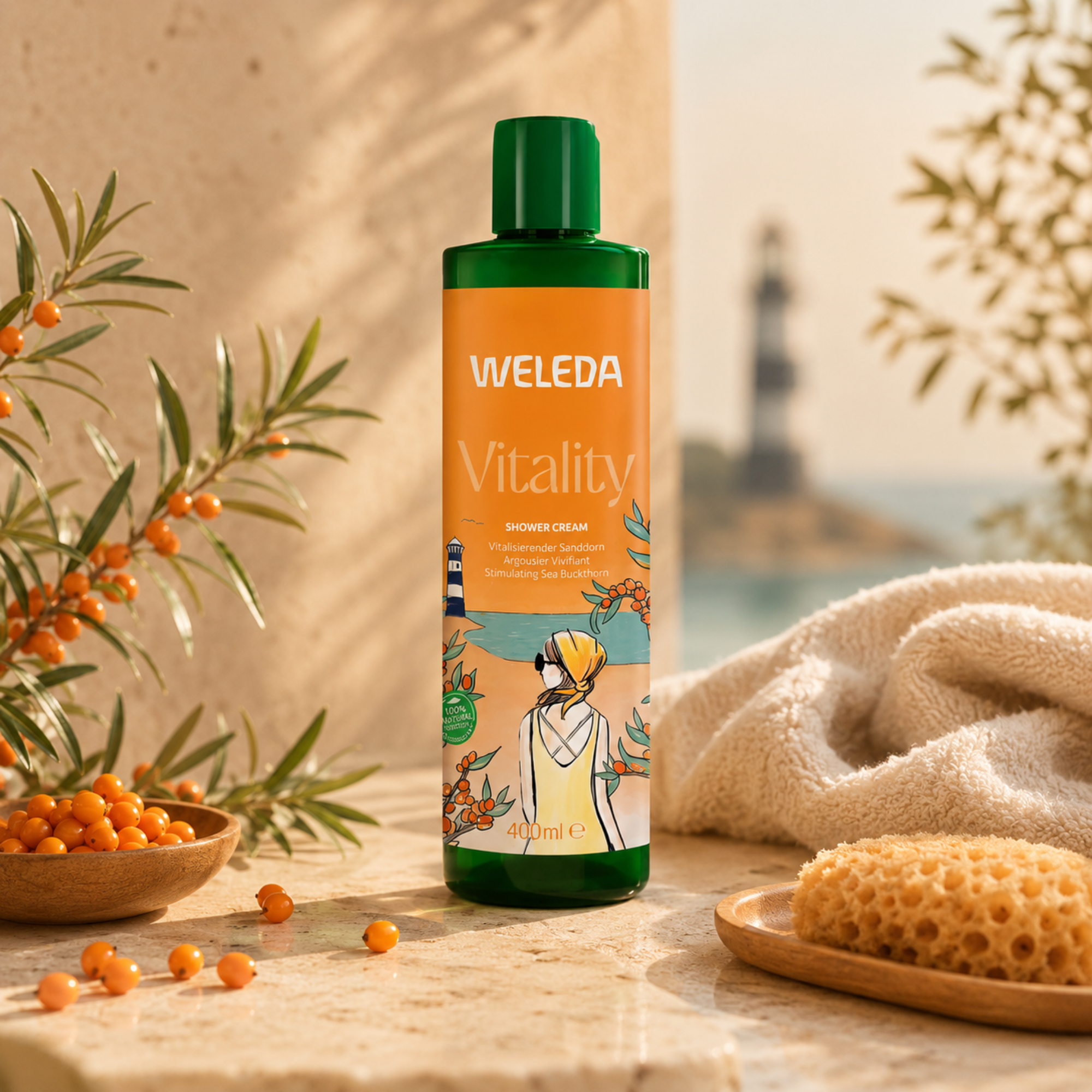 Vitality Shower Cream Sea Buckthorn Organic 400ml