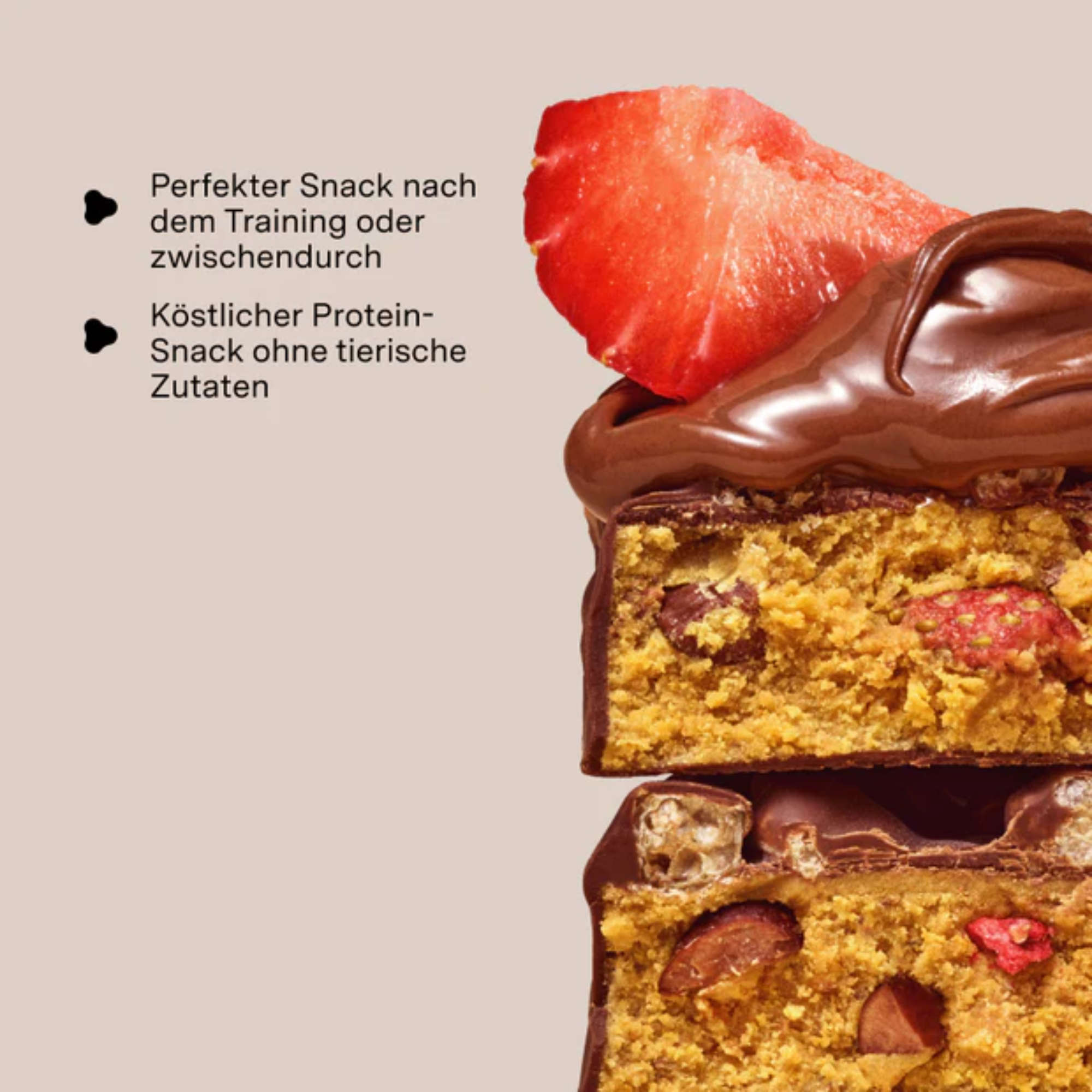 Barre Protéinée Végétalienne - Croustillant Fraise 50g