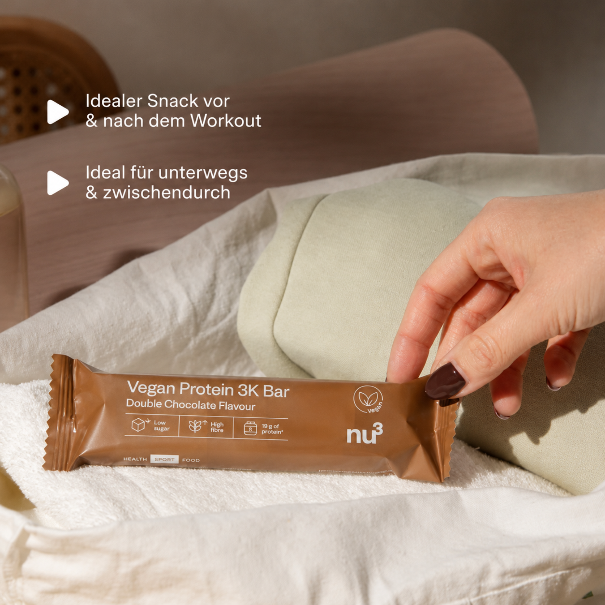 Barre Protéinée Vegan 3K - Brownie Noisette 55g