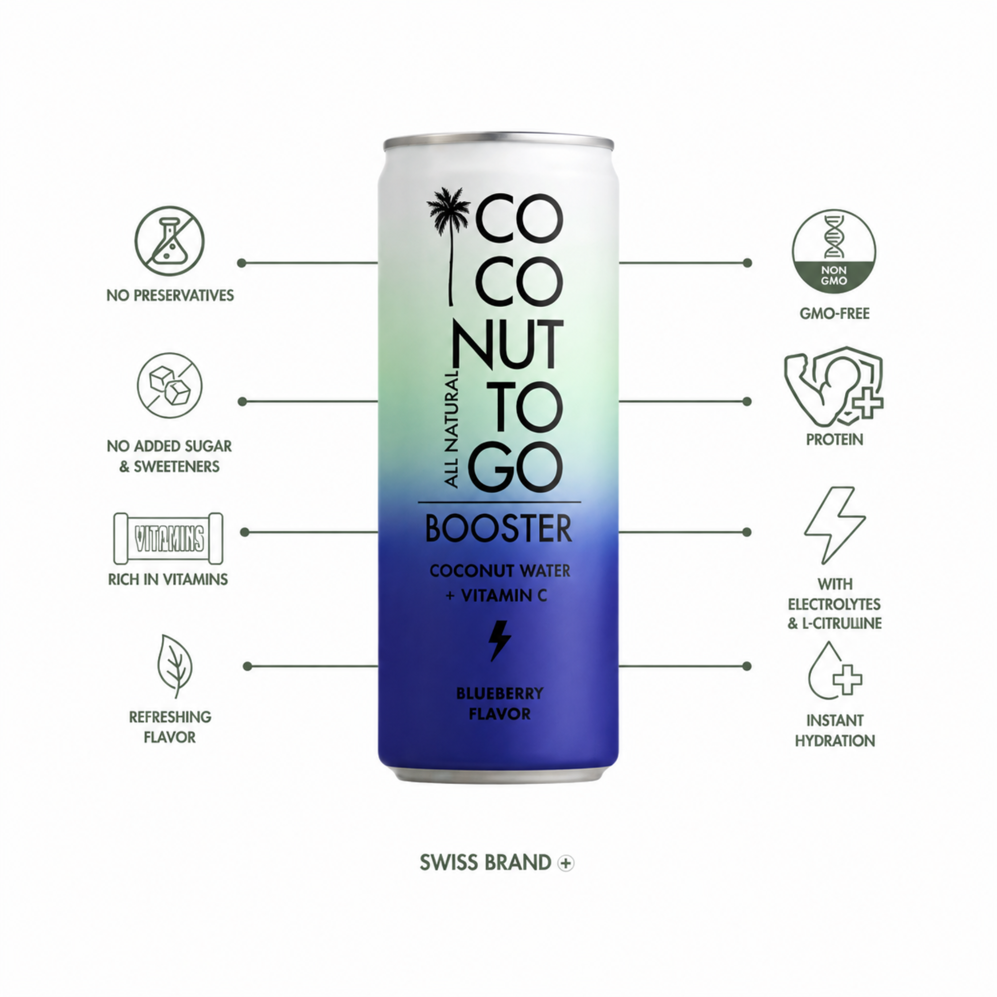 Coconut Water Blueberry Booster 330ml