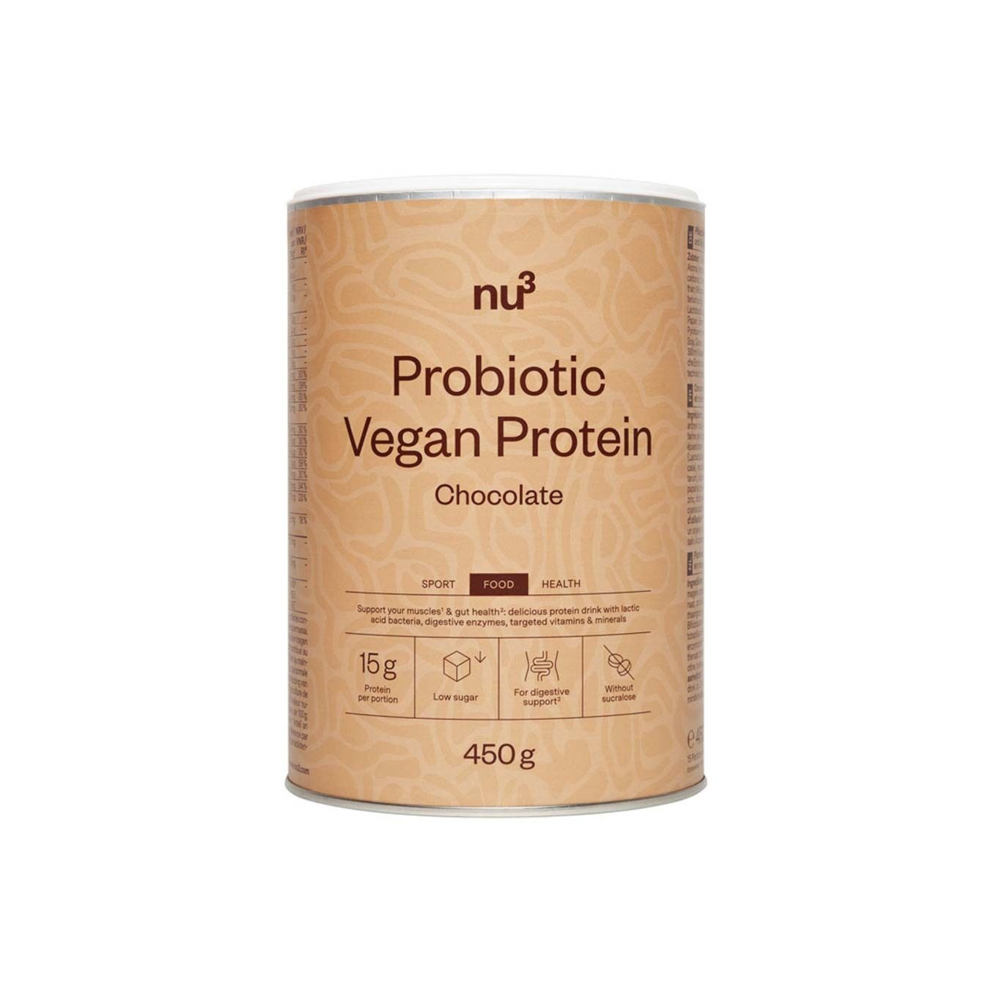 nu3 Protéine Probiotique Vegan Chocolat 450g