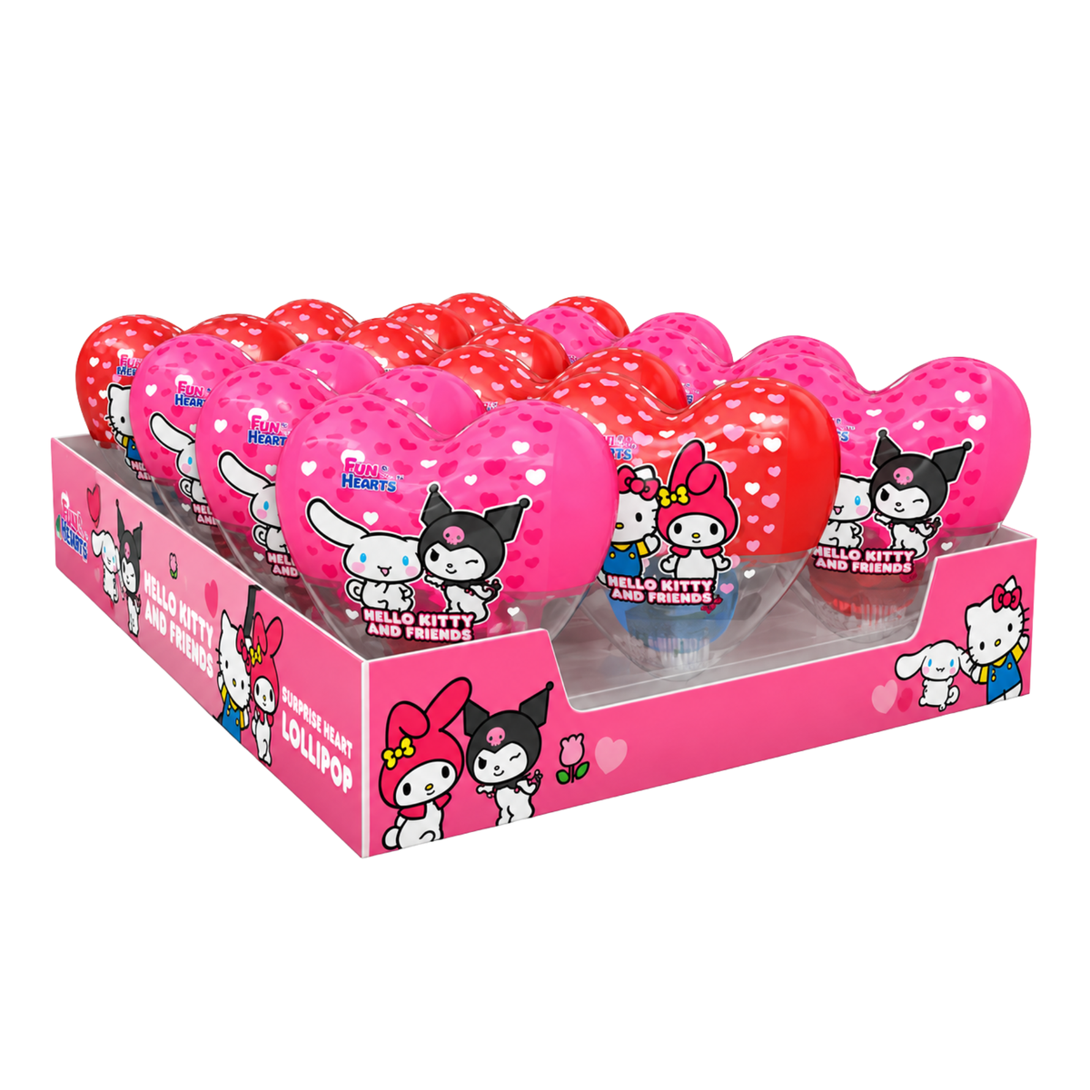 Hello Kitty & Friends Funky Heart Lollipop 12 x 10g