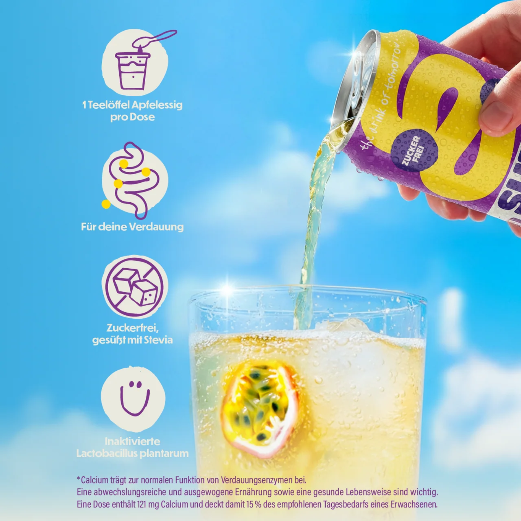 Passionsfrucht & Mango Limonade zuckerfrei 330ml
