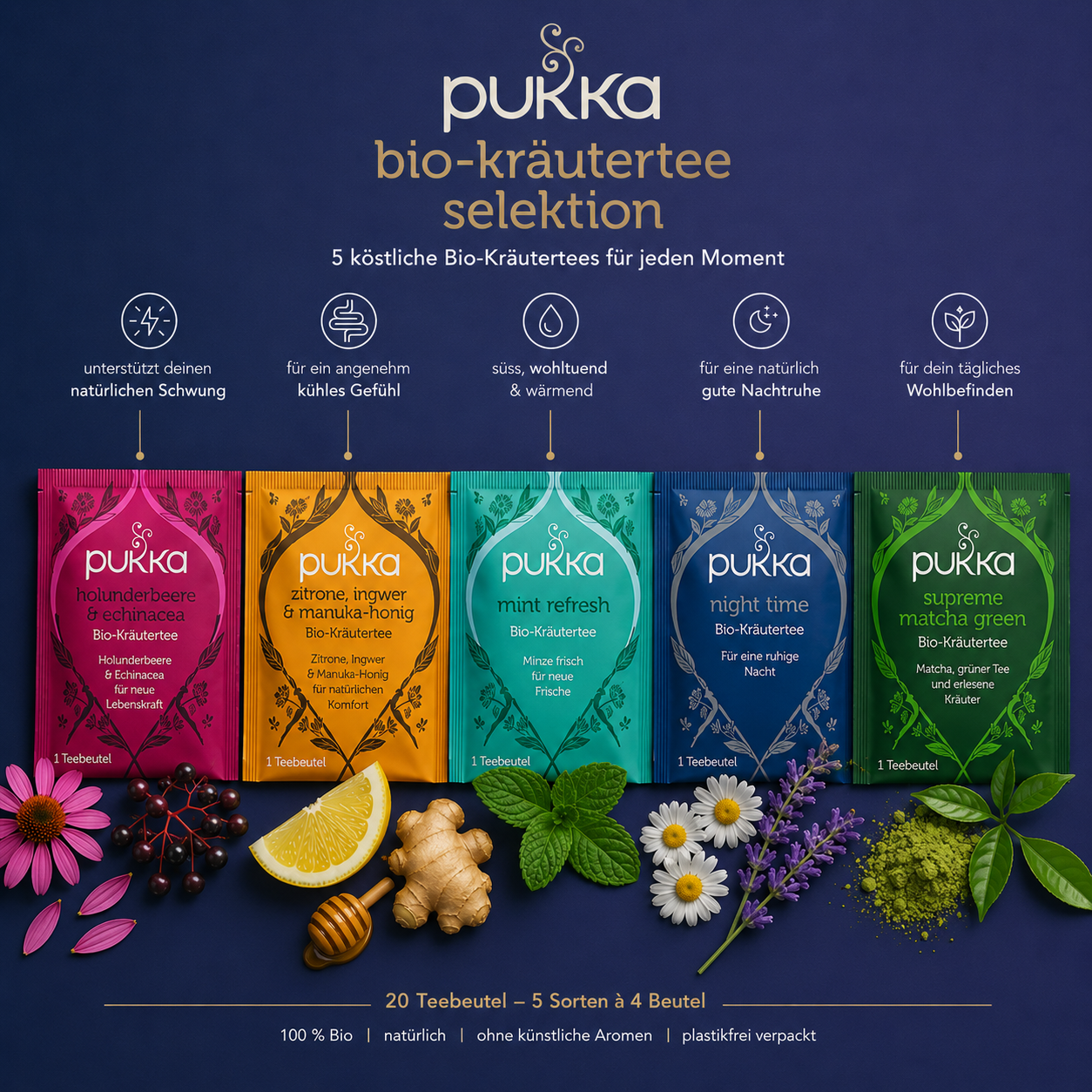 Pukka Kräutertee Selektion Bio - 4 x 20 Beutel
