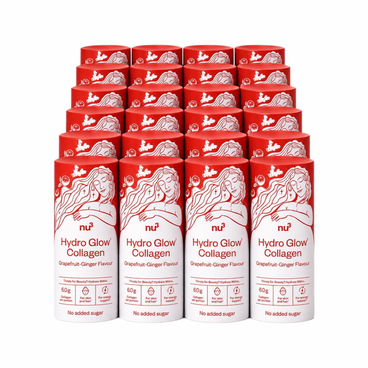 nu3 Hydro Glow Collagen - Grapefruit Ginger Flavour 24 x 240ml