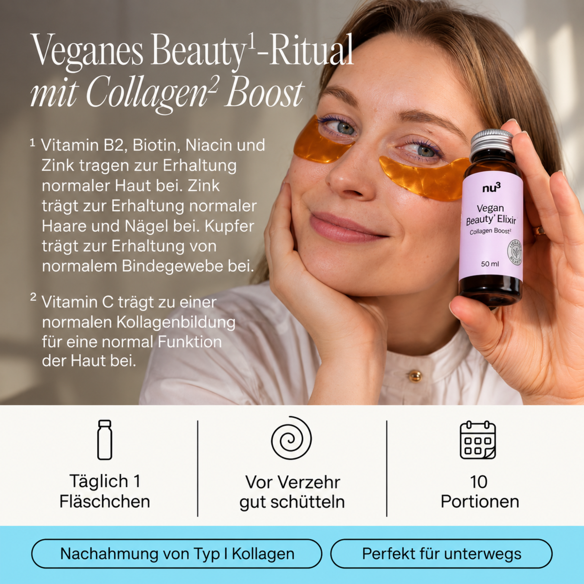 nu3 Beauty Elixir Collagen Boost Vegan 10 x 50 ml