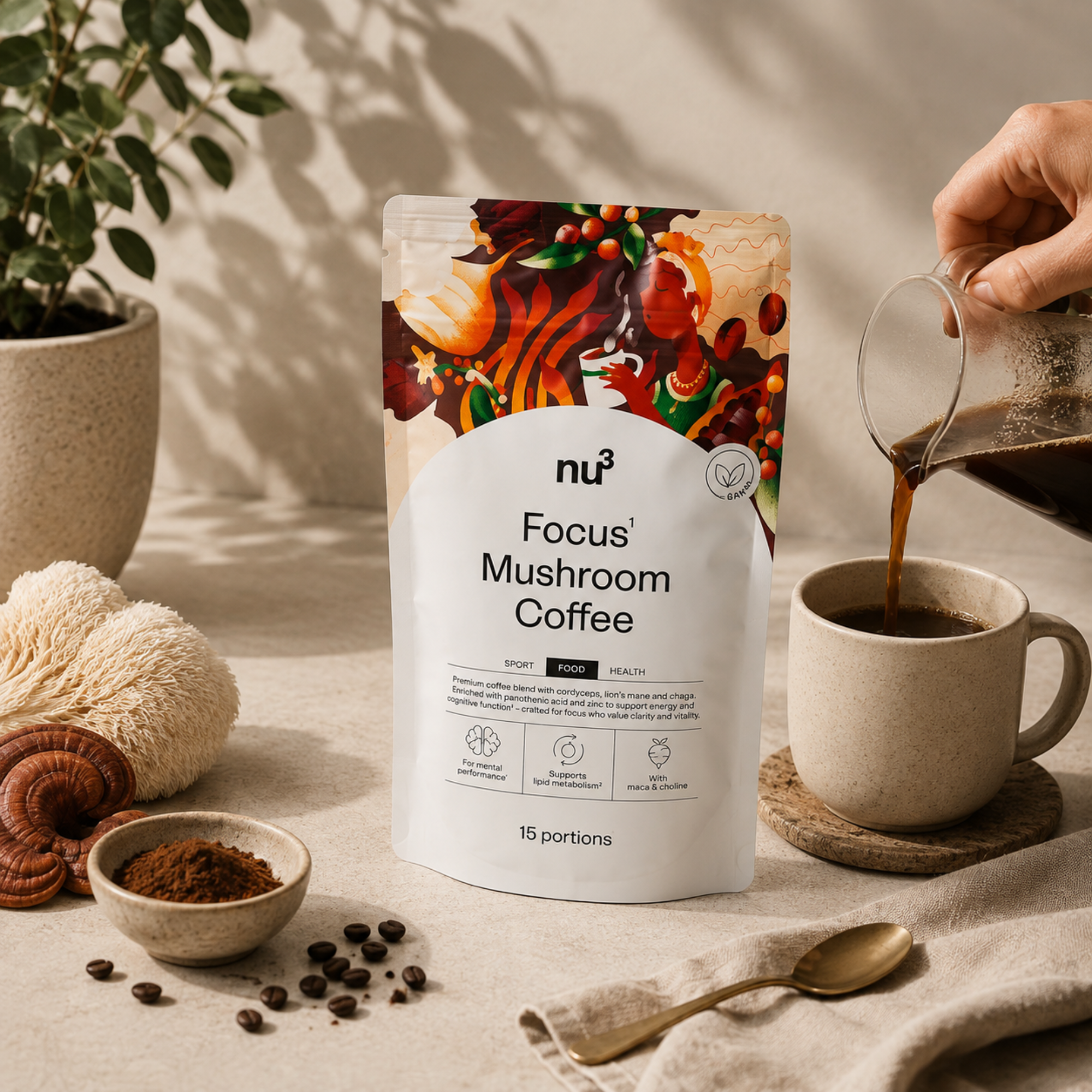 nu3 Focus Mushroom Coffee 120g