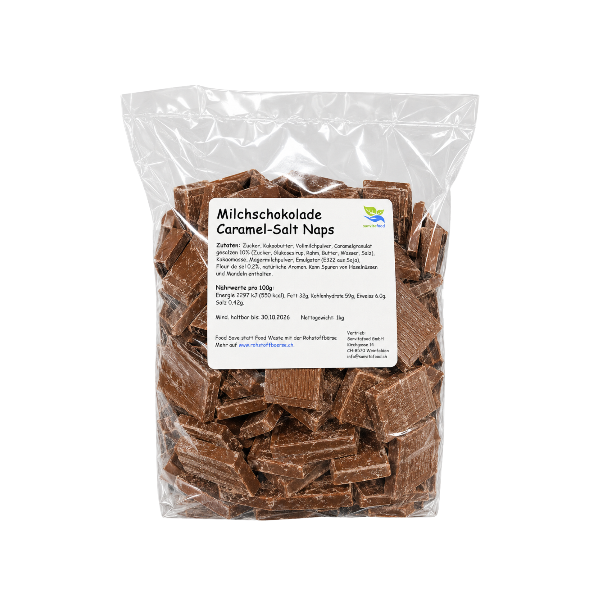 Milchschokolade Caramel-Salz Naps 1kg