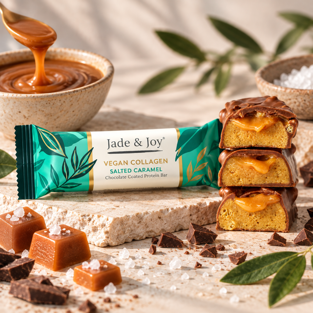 Barre protéinée au collagène caramel au beurre salé 50g