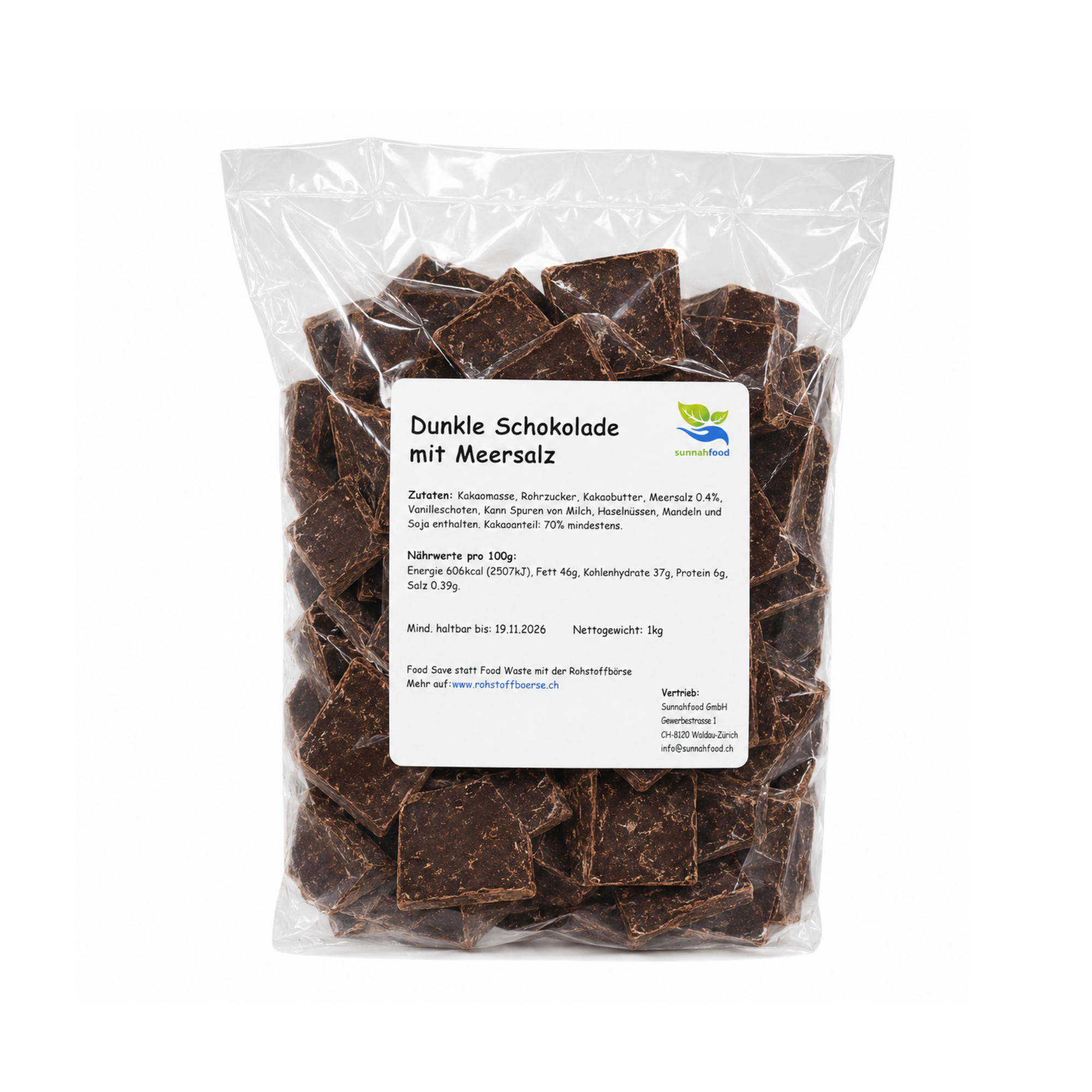 Dark chocolate bark with sea salt 1kg