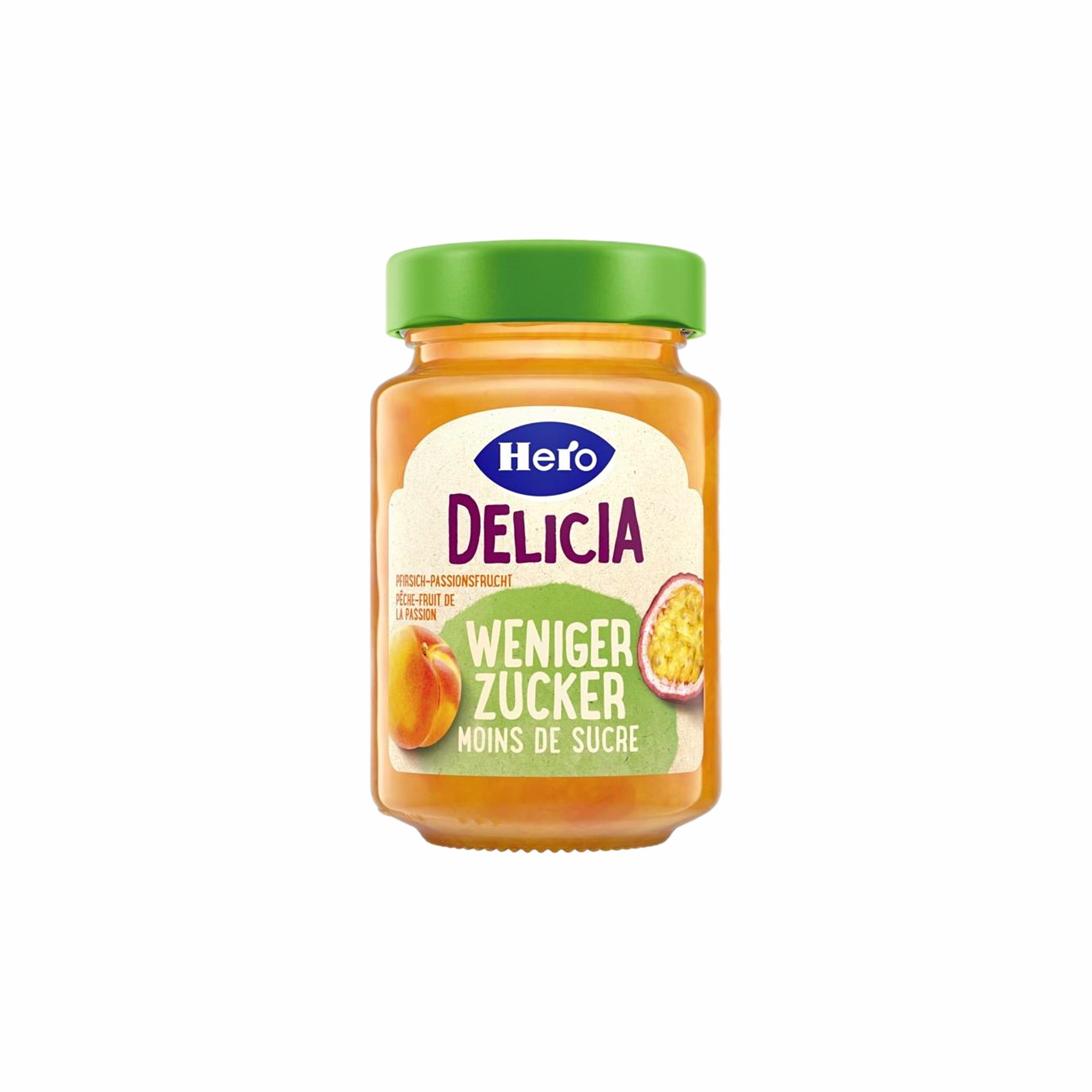 Hero Delicia Konfitüre Pfirsich Passionsfrucht - weniger Zucker 270g