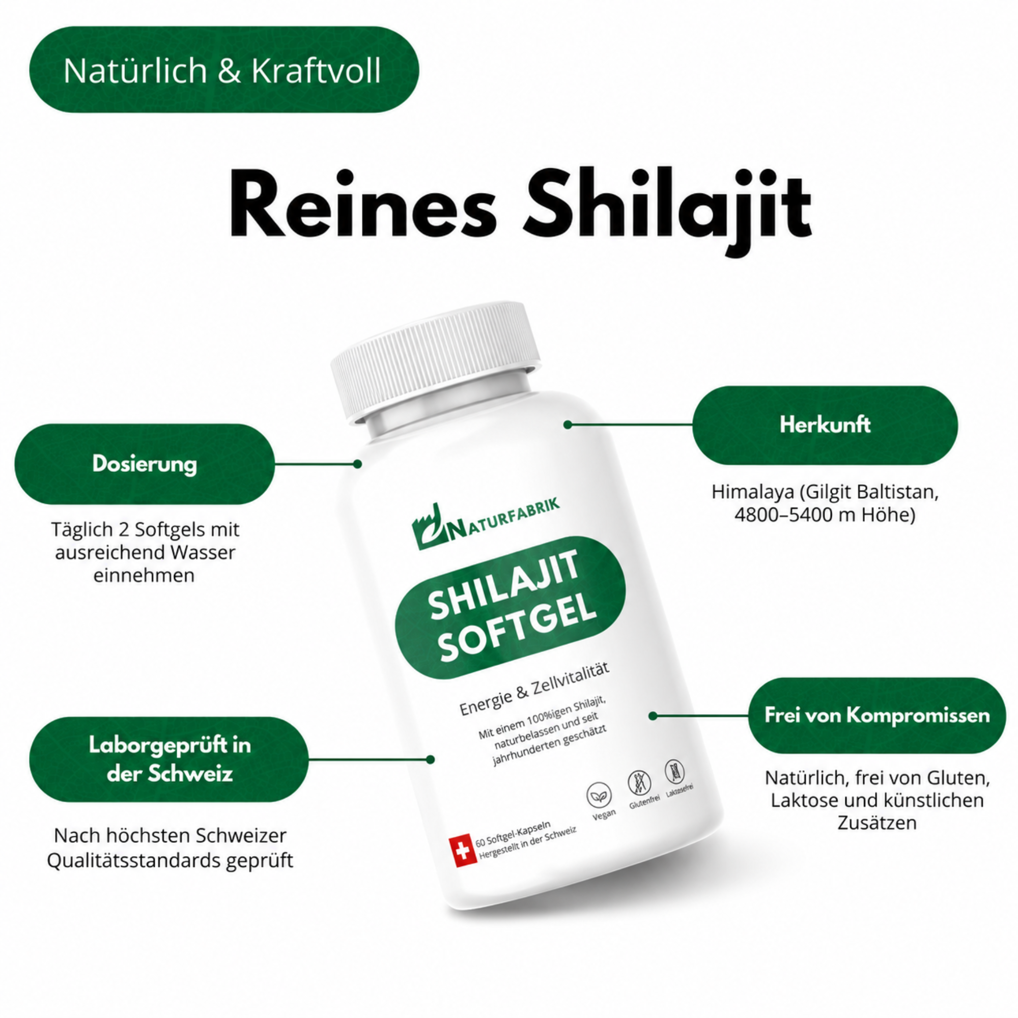 Shilajit Softgel-Kapseln - 60 Kapseln