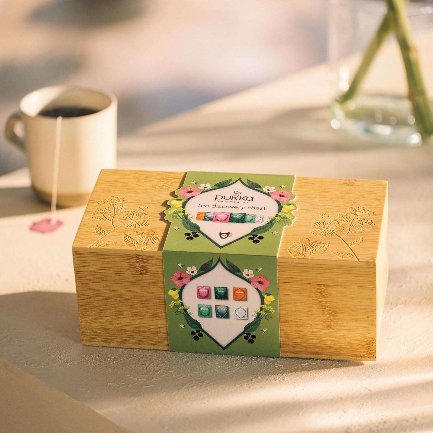 Coffret bien-être en bambou Pukka Tea Collection - 42 sachets de thé