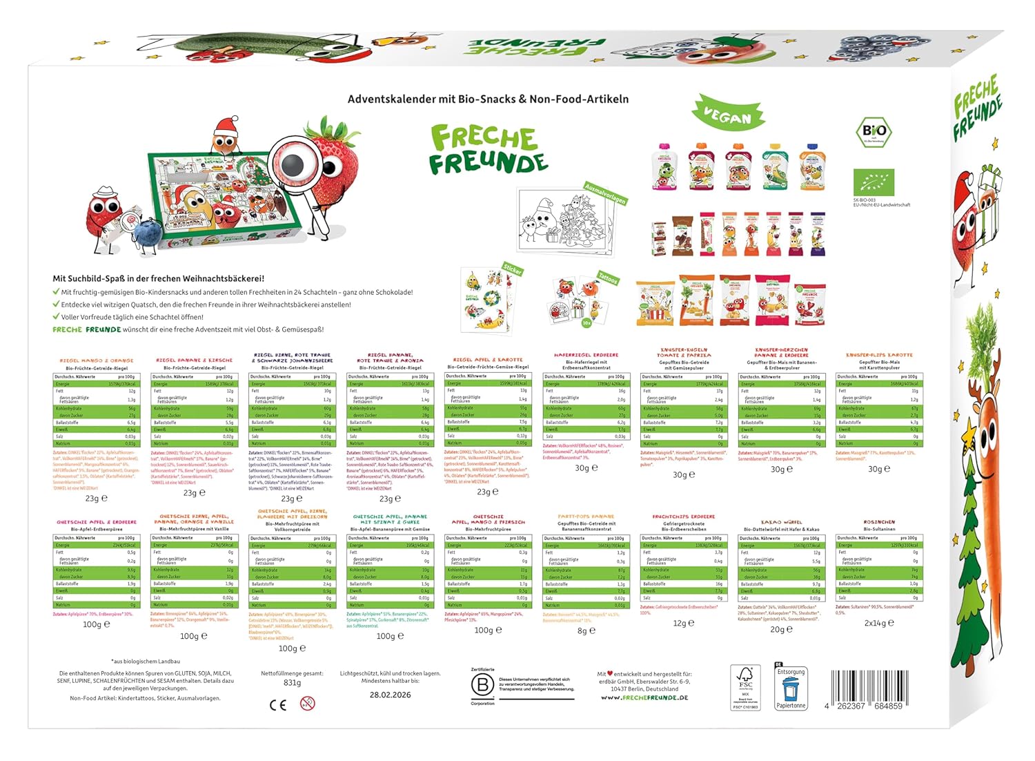 Adventskalender Freche Freunde Bio