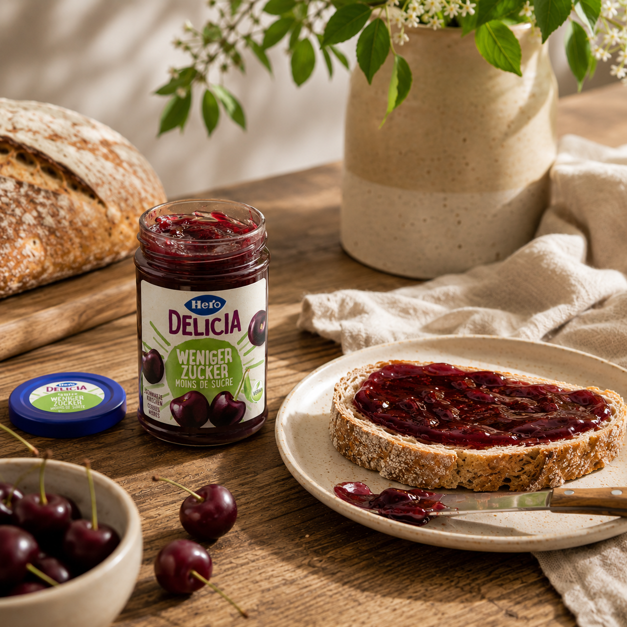 Hero Delicia Konfitüre Kirsche weniger Zucker 220g