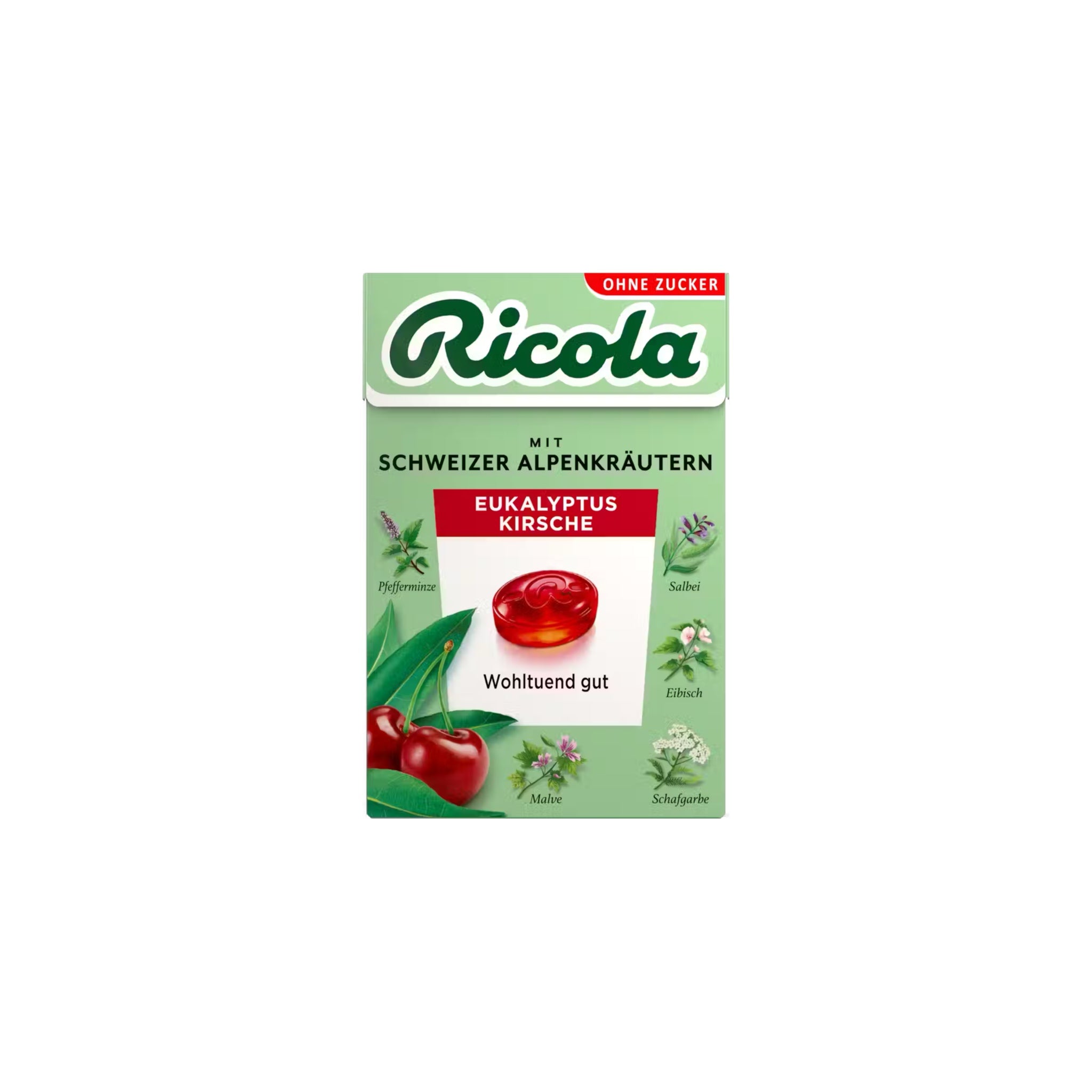 Ricola – Eucalyptus Cerise sans sucre 50g