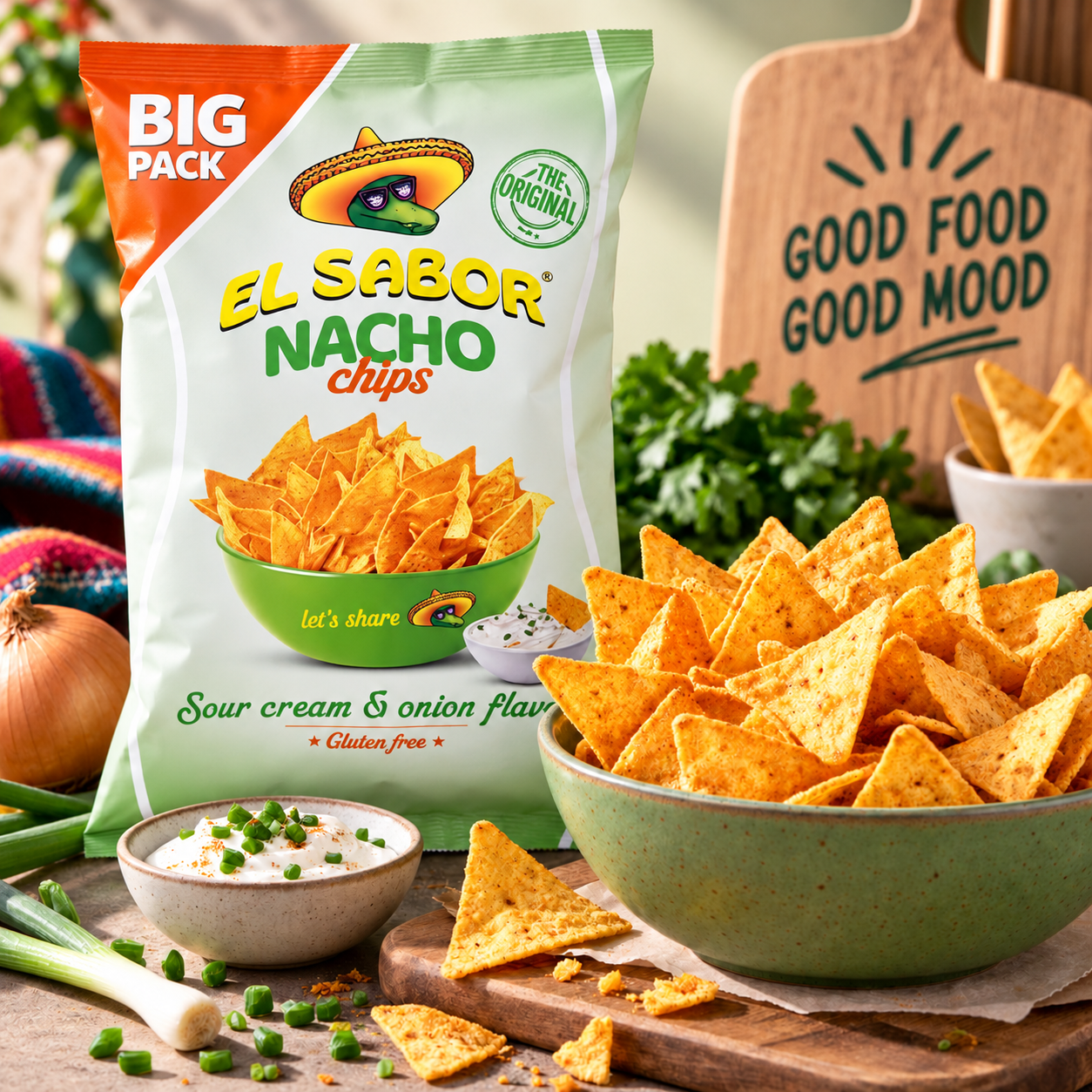 Nacho Chips Sour Cream & Onion 180g