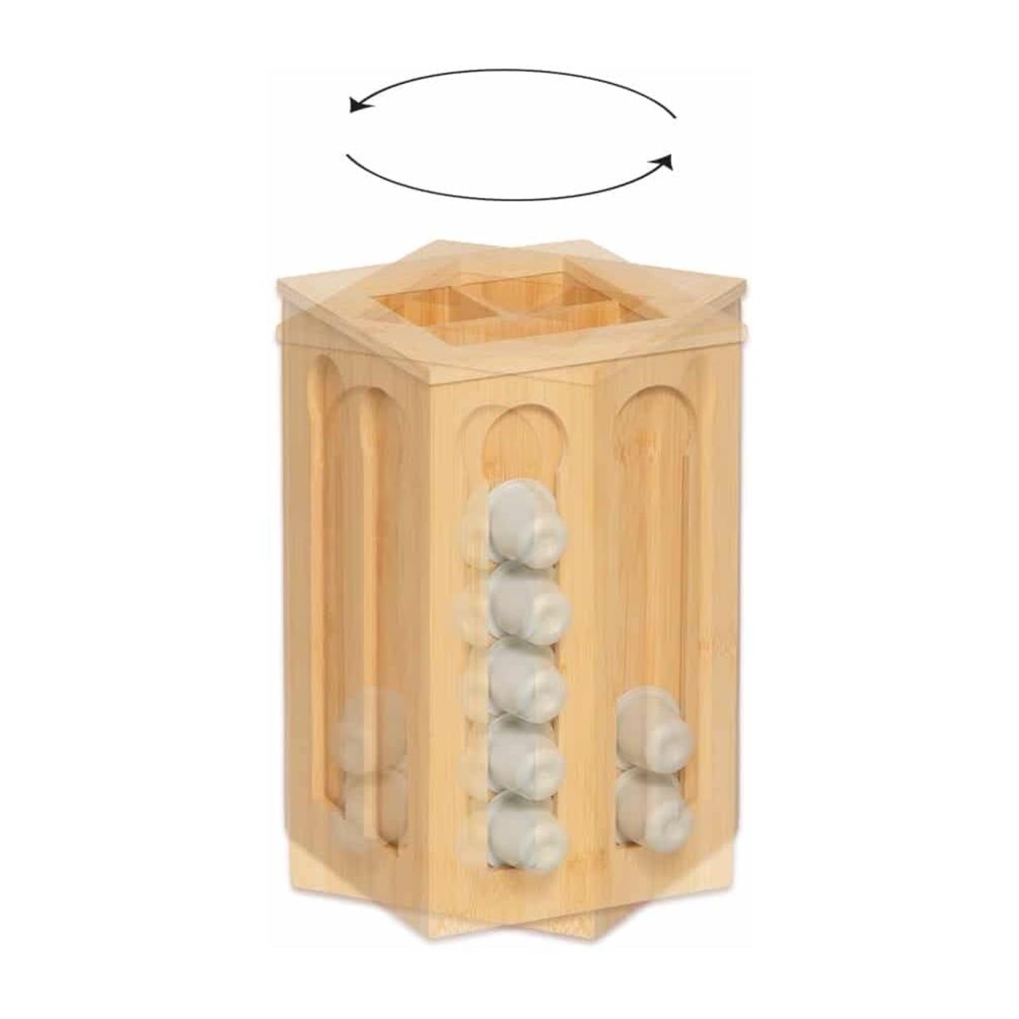 Spender für Kaffeekapseln aus Bambus