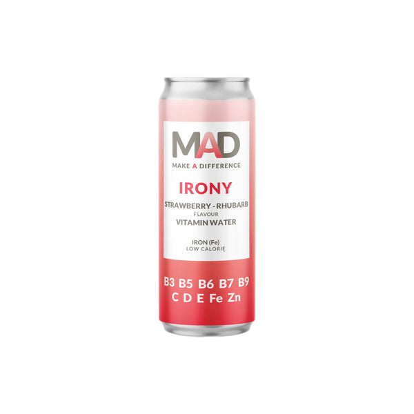 Irronie de l'eau de vitamine Rhabar de fraise 330 ml
