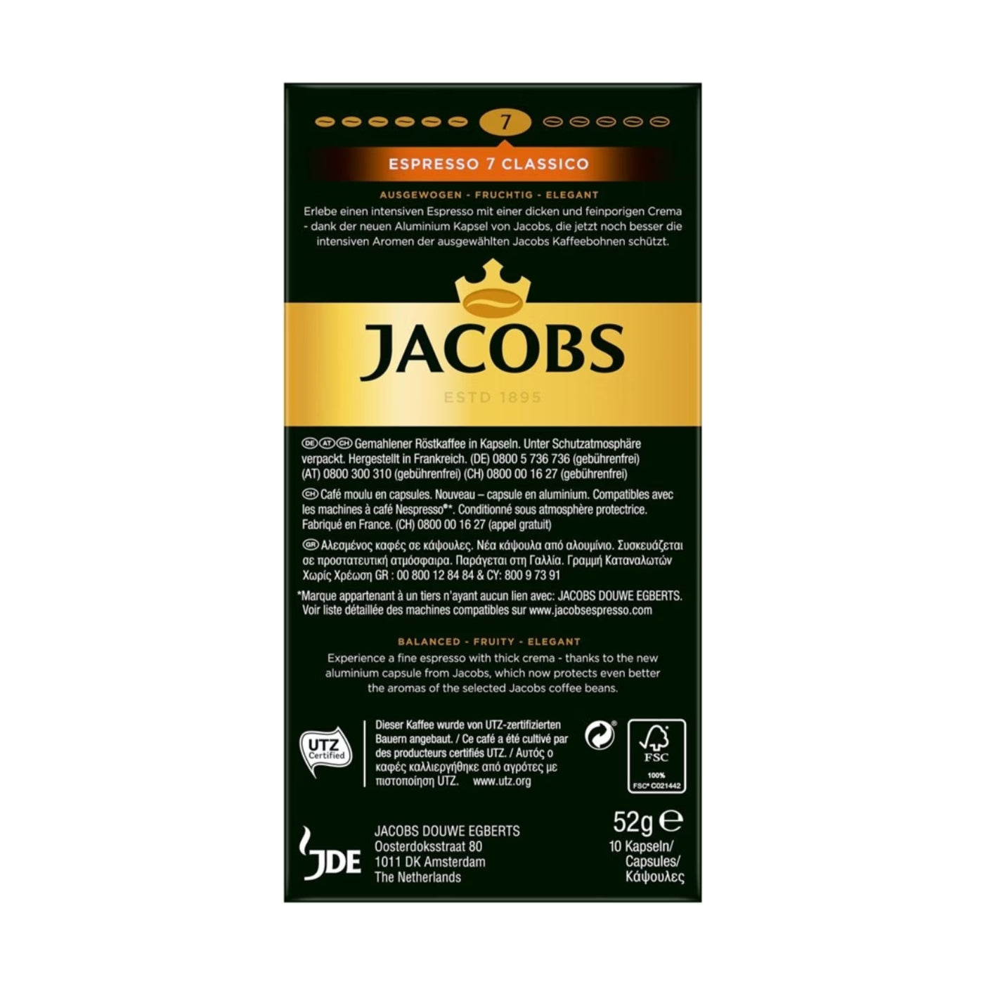 Capsules de café Espresso 7 Classico - paquet de 10