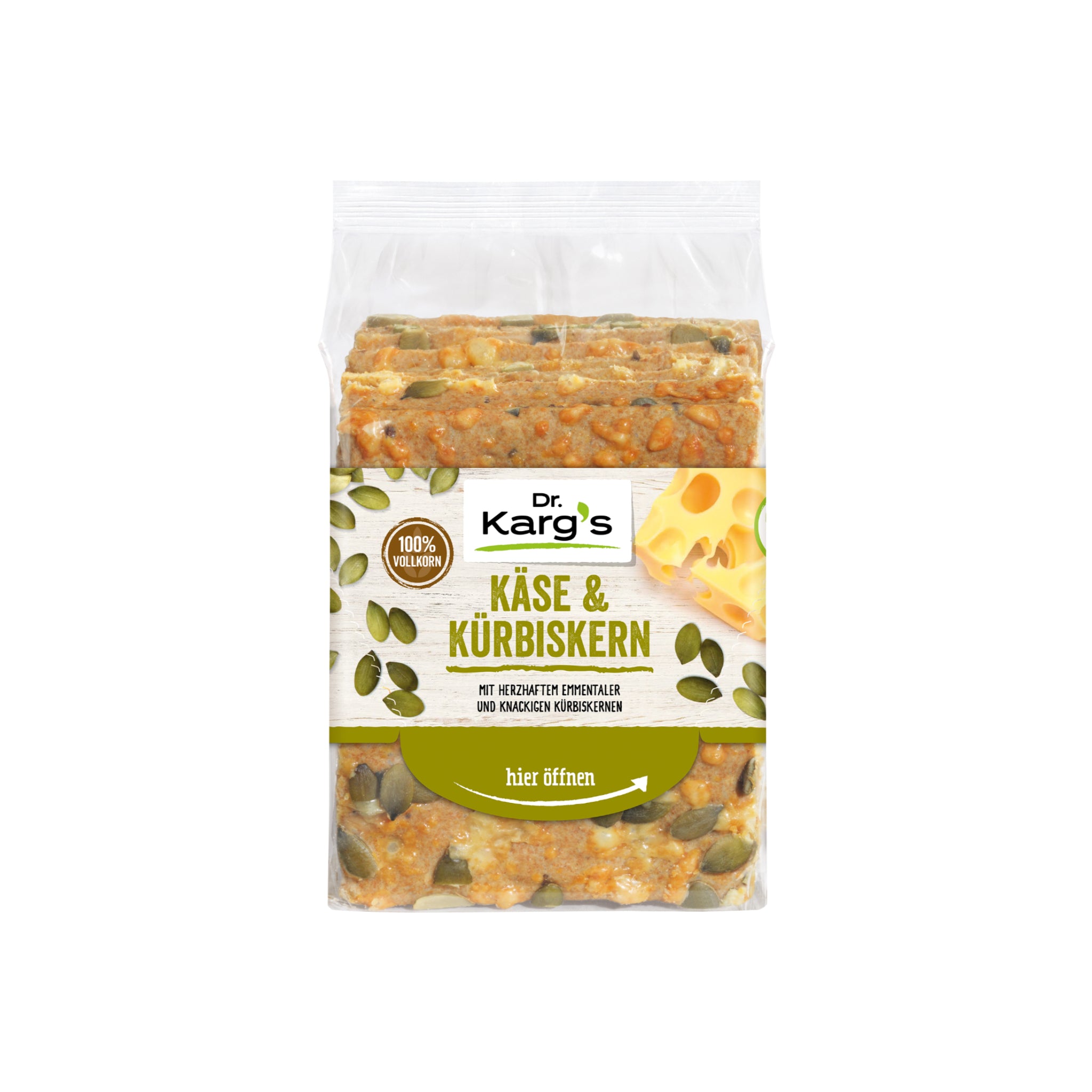 Wholemeal crispbread with cheese and pumpkin seeds 200g