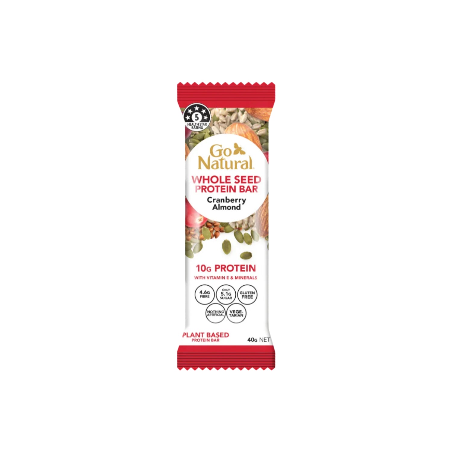 Proteinriegel Whole Seed Cranberry Almond 40g