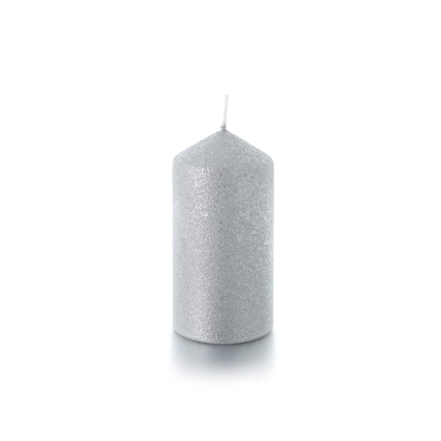 Zylinderkerze Poreux Silber - 14cm