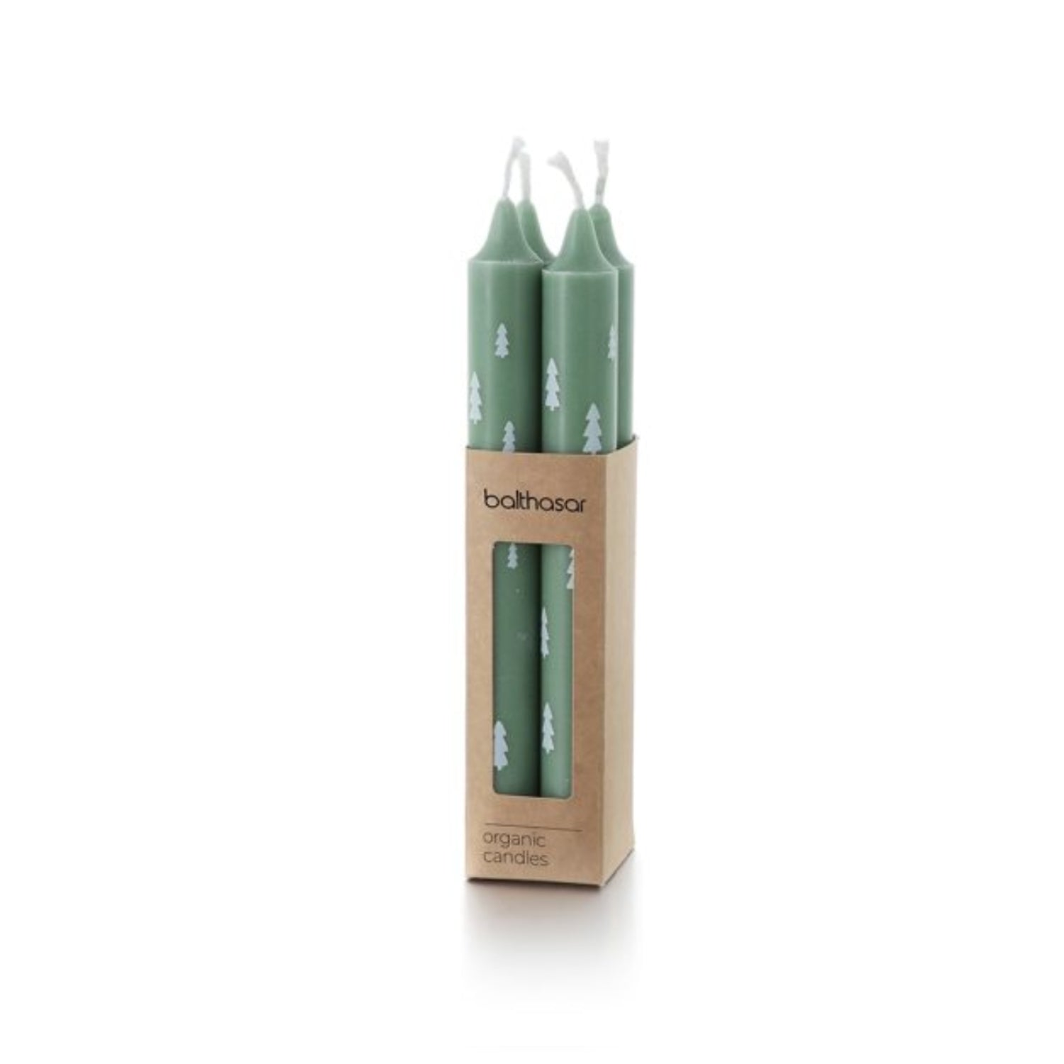 Stabkerzen-Set Tannenbaum Seegrün - 4er Pack