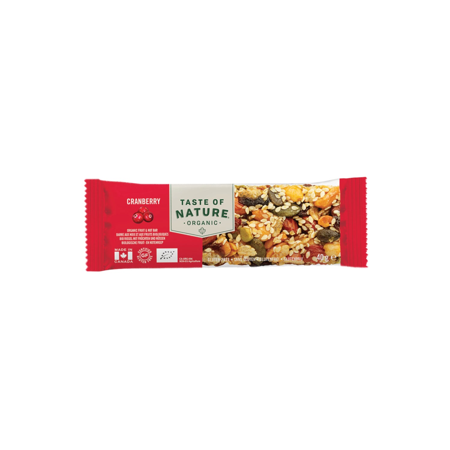 Organic Cranberry Bar 40g