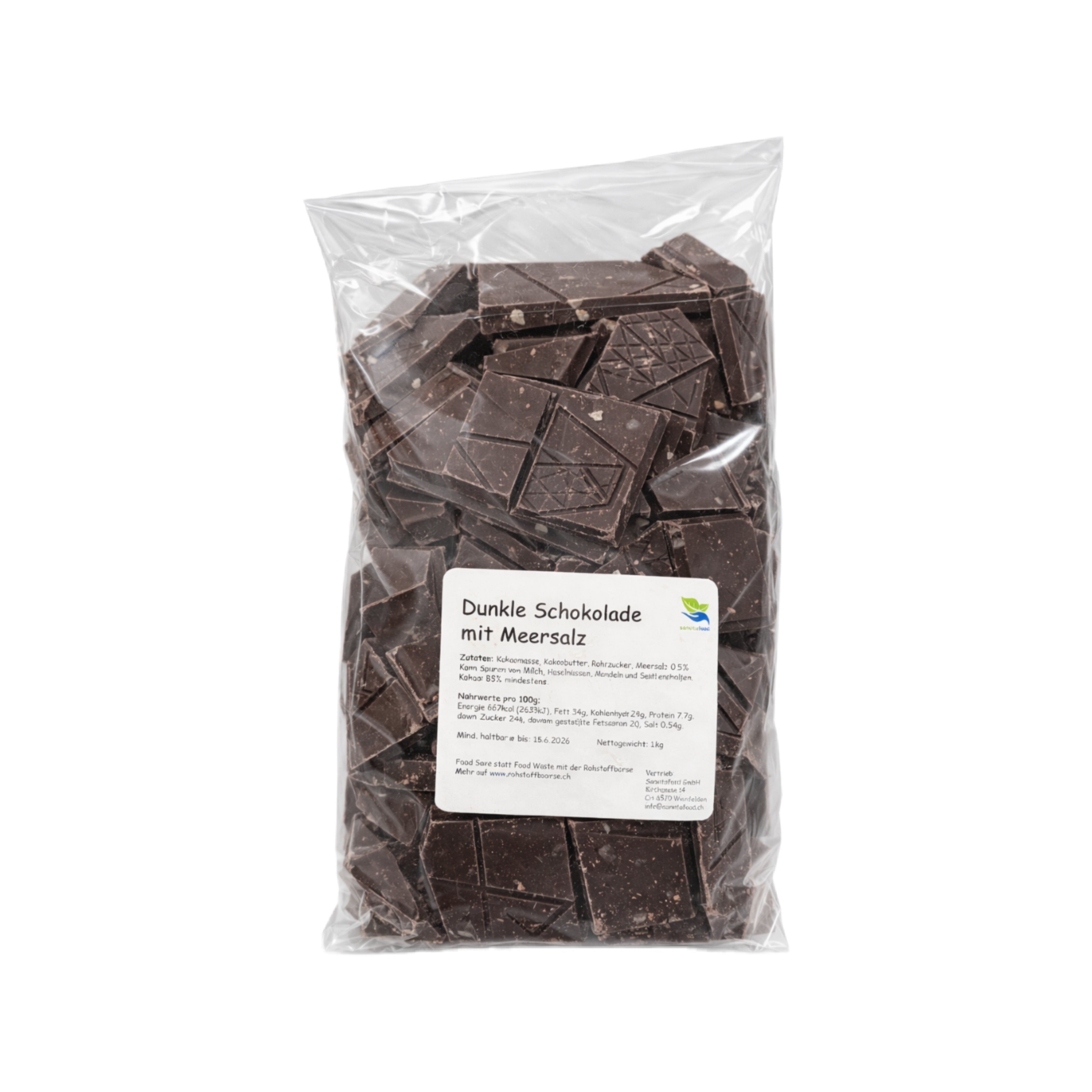 Dunkle Schokolade Bruch mit Meersalz 1kg