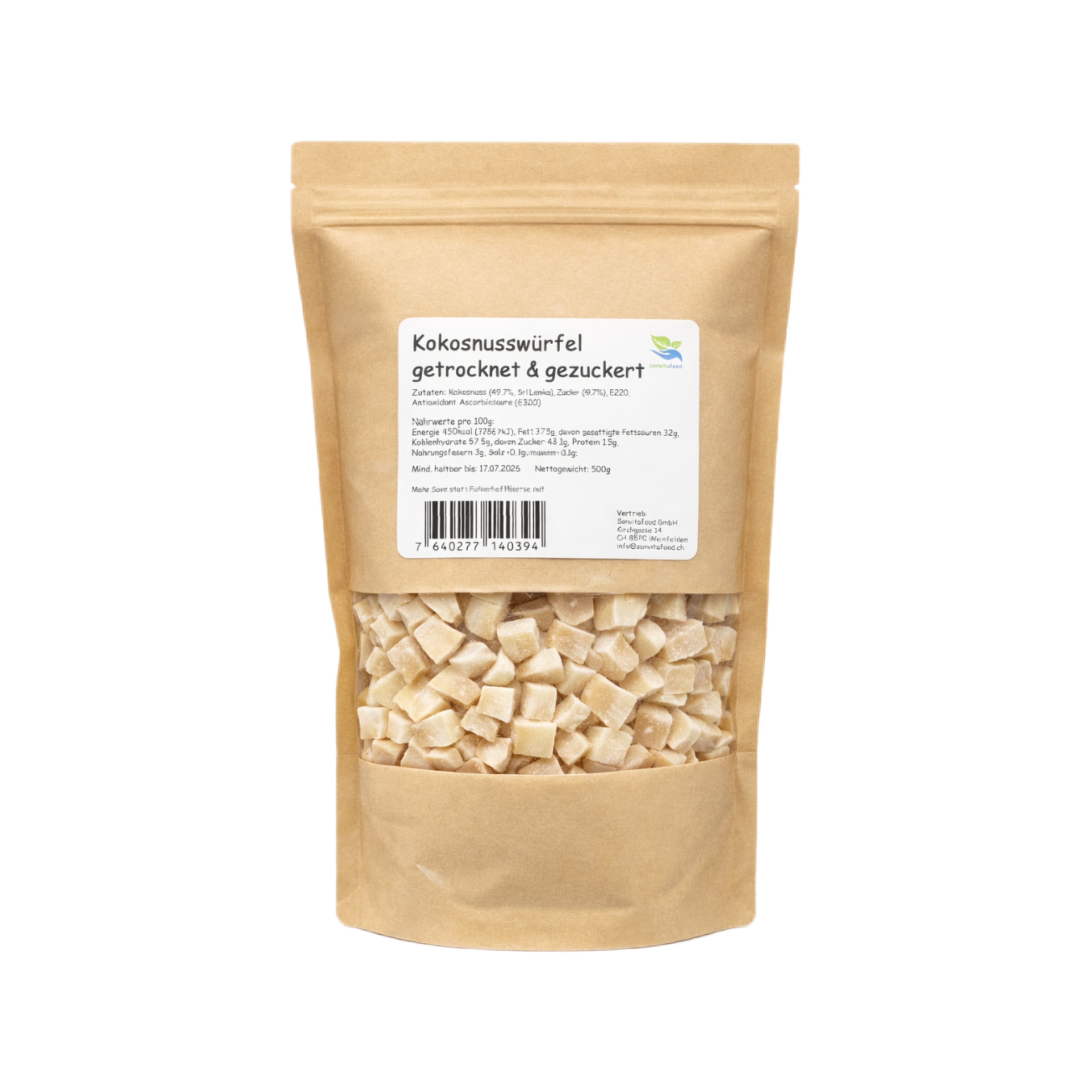 Kokosnusswürfel getrocknet 500g